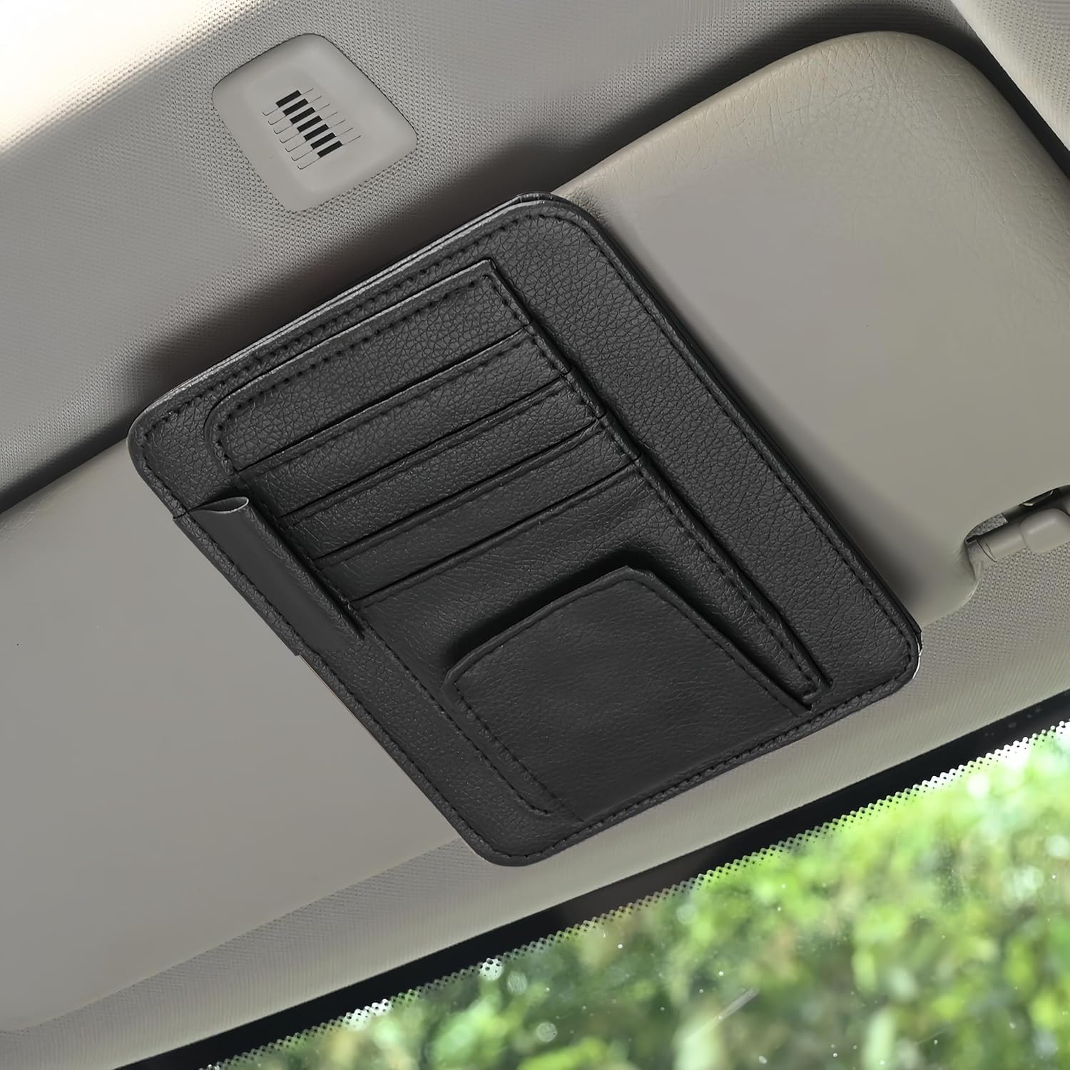 جعبه یک جعبه اتومبیلی YelaJoy Auto Car Sun Visor Organizer ، جیب ذخیره سازی چند منظوره ایجاد پاکت پاکت ذخیره سازی جیب پاکت ویزیر خورشیدی برای کارت لایسنس اسناد ثبت نام قلم کلید جیب جلویی اکسسوری های داخلی