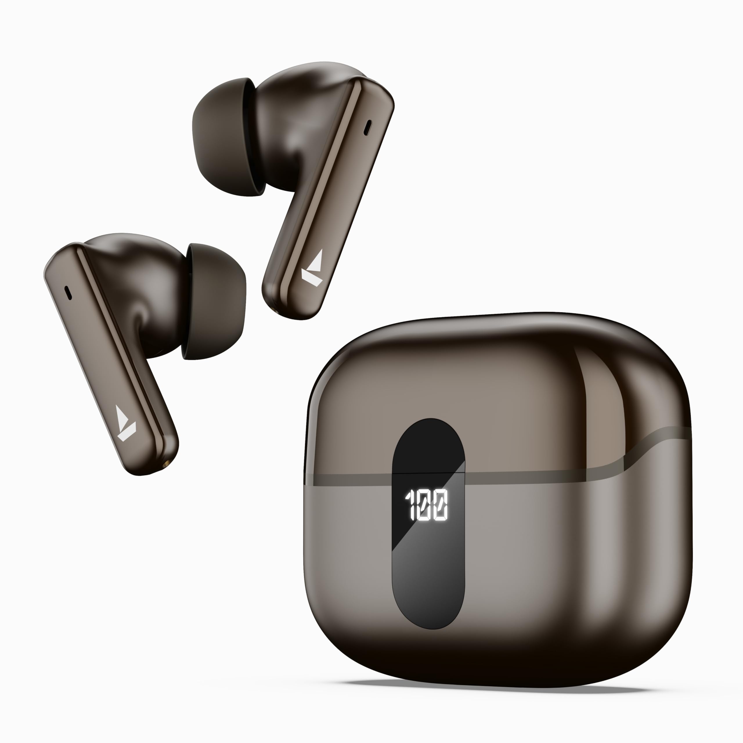 هدفون بی‌سیم boAt Airdopes 181 Pro با بازی‌کرد ۱۰۰ ساعته، ۴ میکروفن فناوری ENx و شارژ سریع ASAP بلوتوث (رنگ موکا الگانس، واقعی بی‌سیم)