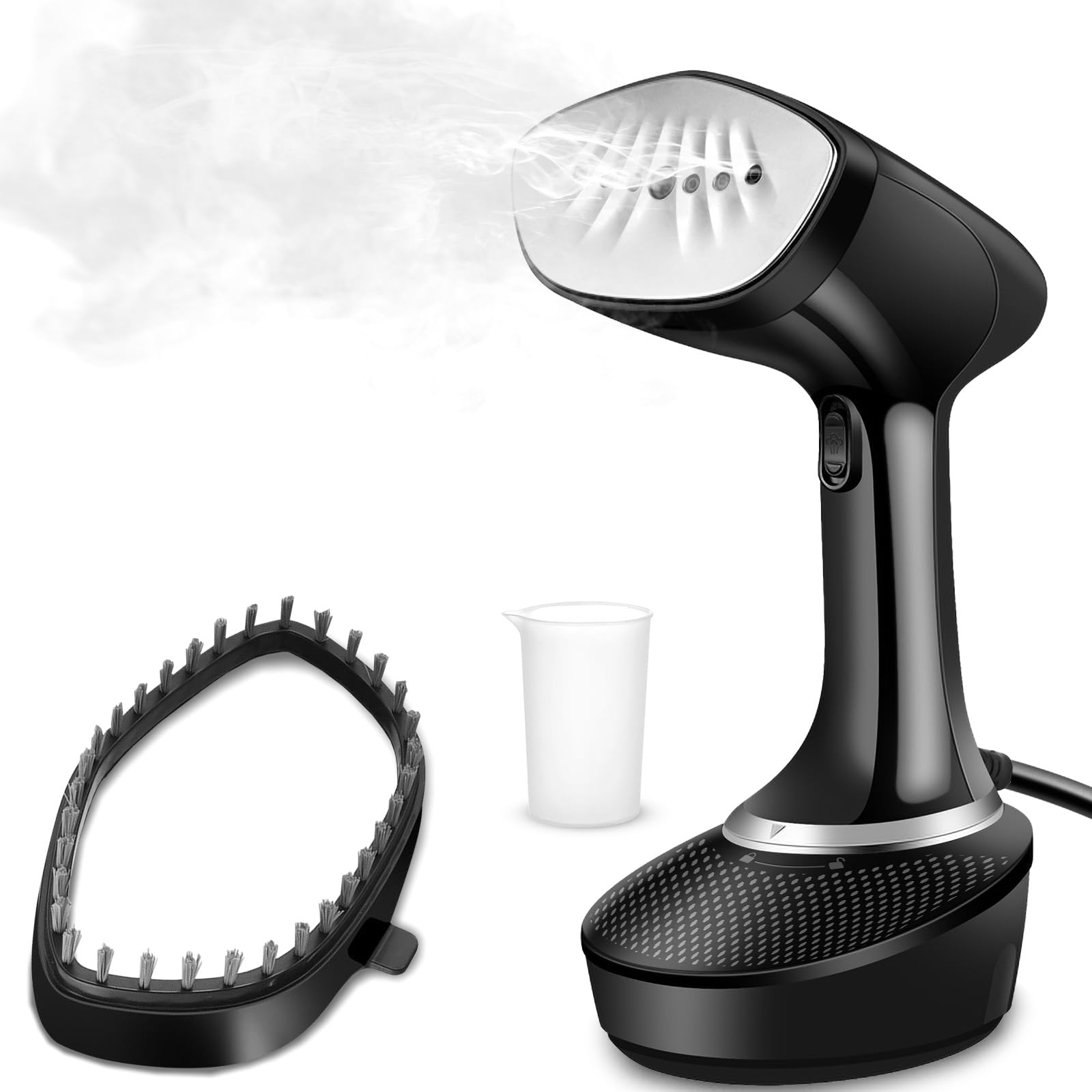 استیمر لباس قابل حمل Xoopla 1500W، استیمر لباس با برس، مخزن آب قابل جدا شدن 400 میلی لیتری، 20 ثانیه زمان نیمه گرمایش فوق العاده سریع، اتوی بخار سبک وزن - بسیار مناسب برای خانه و سفر