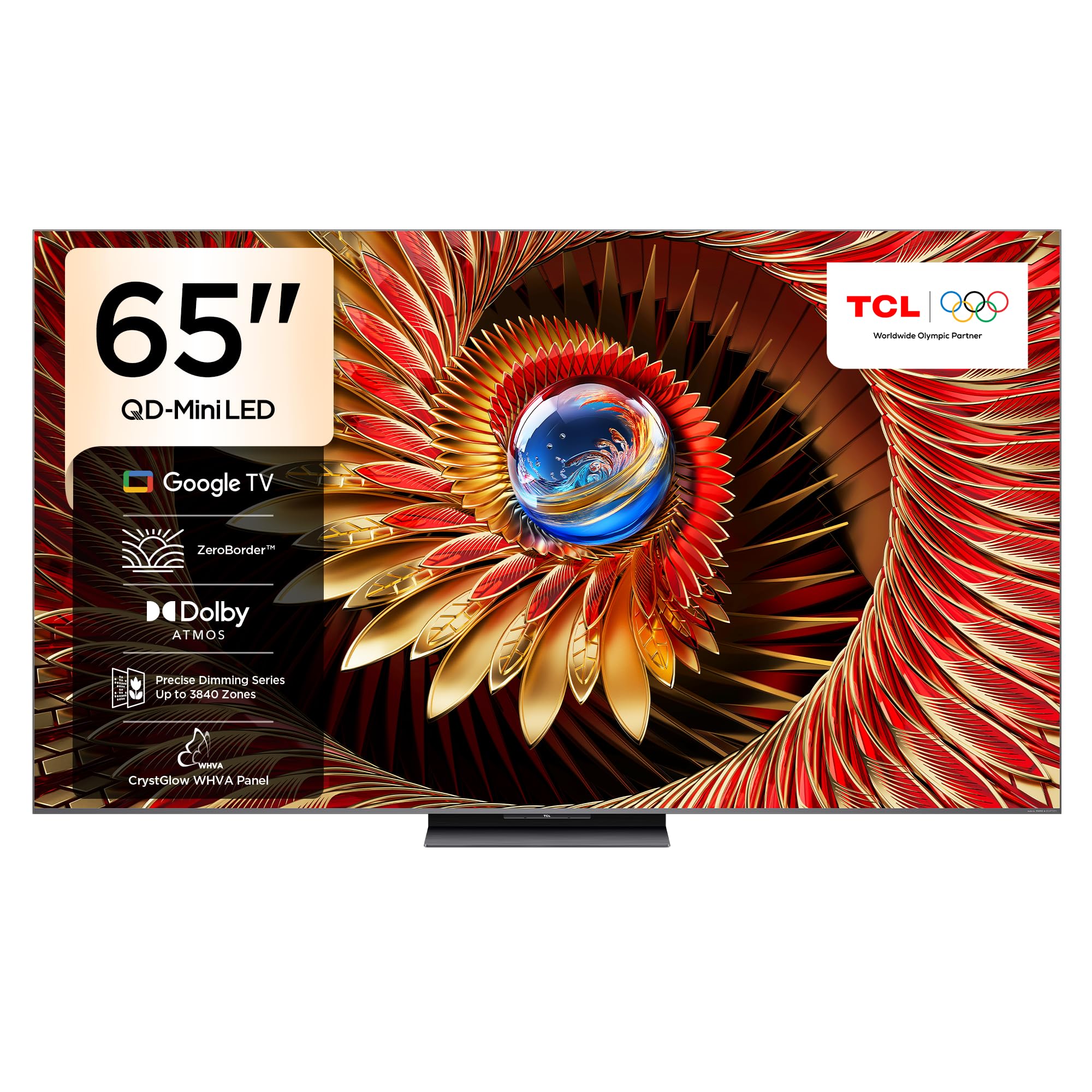 تلویزیون TCL 65C8K با صفحه نمایش 65 اینچ، تلویزیون هوشمند 4K با فناوری QD-Mini LED رنگی کوانتوم کریستال HDR 4500 نیت، قابلیت بازی Google TV، نرخ تازه‌سازی طبیعی 144Hz، صدا توسط Bang & Olufsen، پشتیبانی از IMAX Enhanced، Game Master (مدل 2025) سری 65 اینچی QD Mini Led 4K C8K