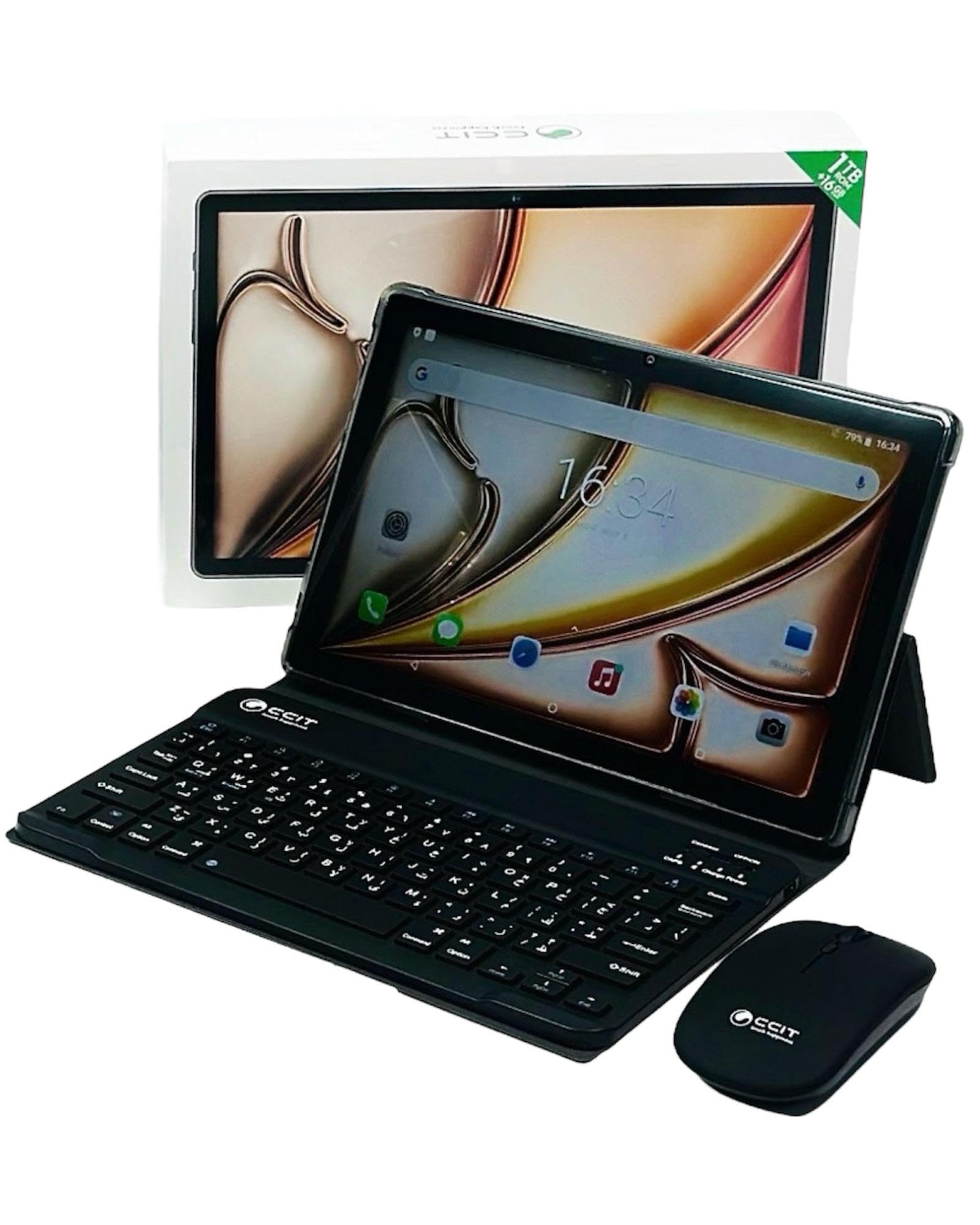 CCIT Tab16 ProMax، تبلت اندروید 10.1 اینچی، رم 16 گیگابایتی و حافظه داخلی 1 ترابایتی، دو سیم کارت 5G، کیبورد و هدست بلوتوث