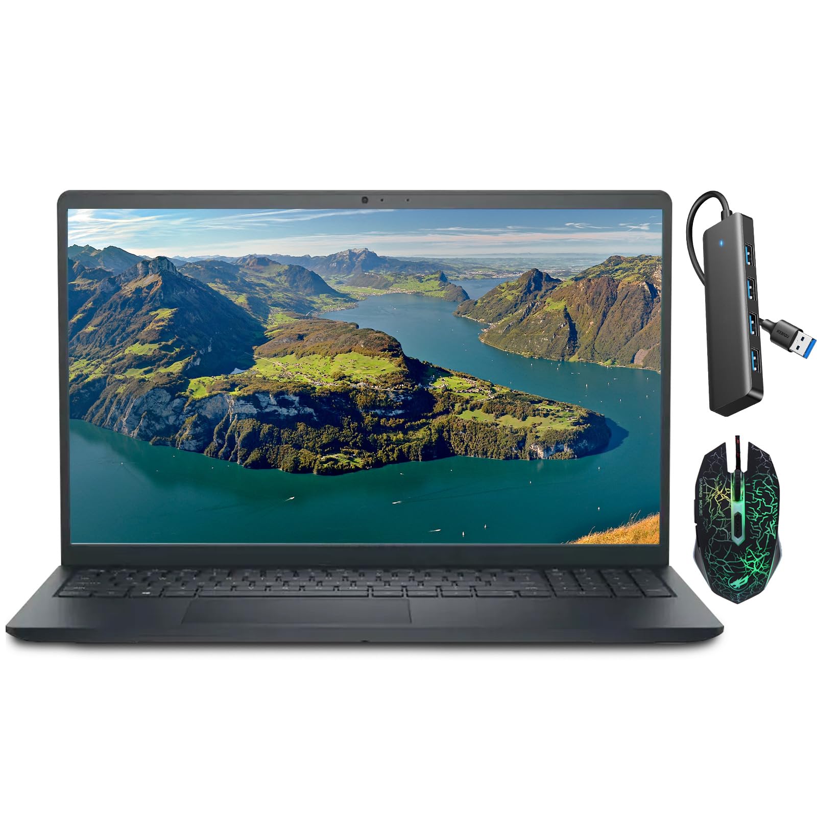 DELL (Upgraded) Inspiron 15 3530, 15.6" Touchscreen Laptops Computer, Intel 10-Core i5 1334U, 64GB RAM 4TB SSD Wi-Fi 6 Bluetooth Lifetime MS, Win 11 Pro w/Copilot, USB Hub, Seibosfy