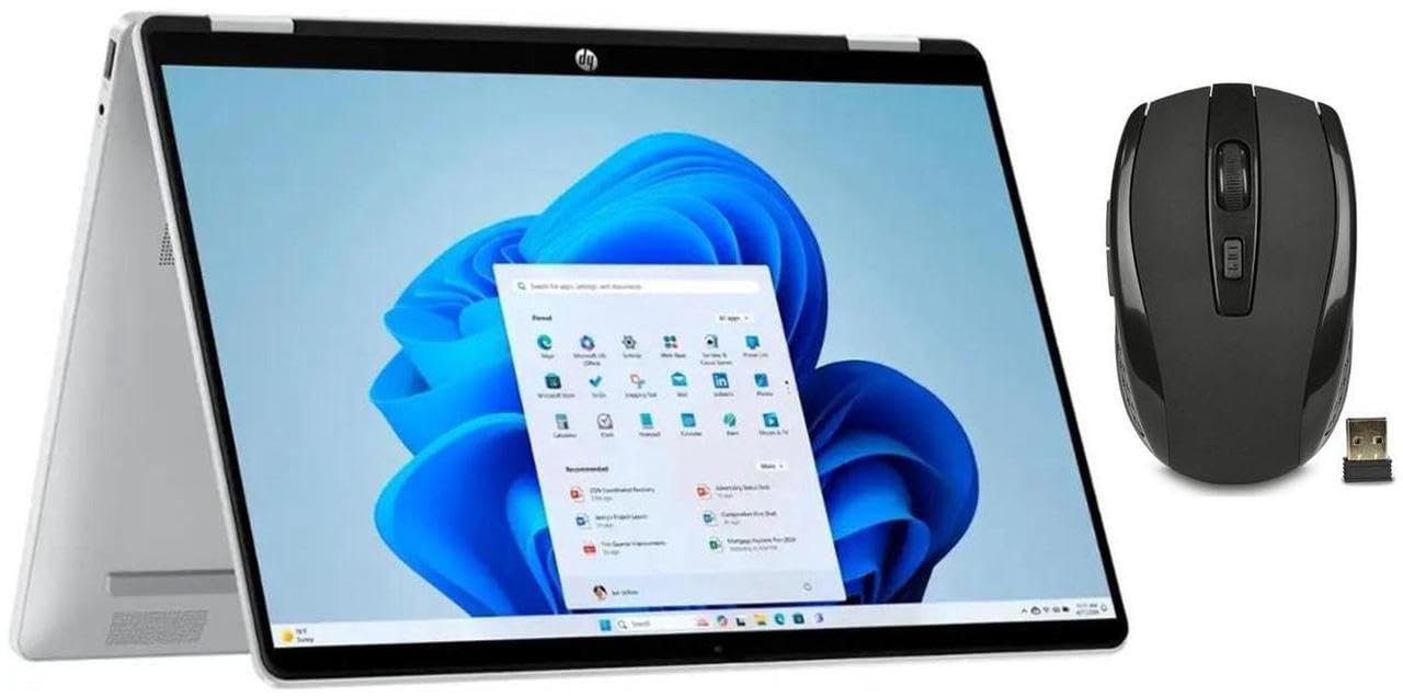 لپ تاپ لمسی HP OmniBook 5 Flip 2-in-1 با صفحه نمایش لمسی 14 اینچی FHD+|Intel Core 7 150U|، گرافیک اینتل، کیبورد با نور پس‌زمینه، رنگ نقره‌ای، 16 گیگابایت رم DDR5، 512 گیگابایت حافظه داخلی از نوع SSD، ویندوز ۱۱ هوم، همراه با موس بی‌سیم (نسخه ارتقا‌یافته)