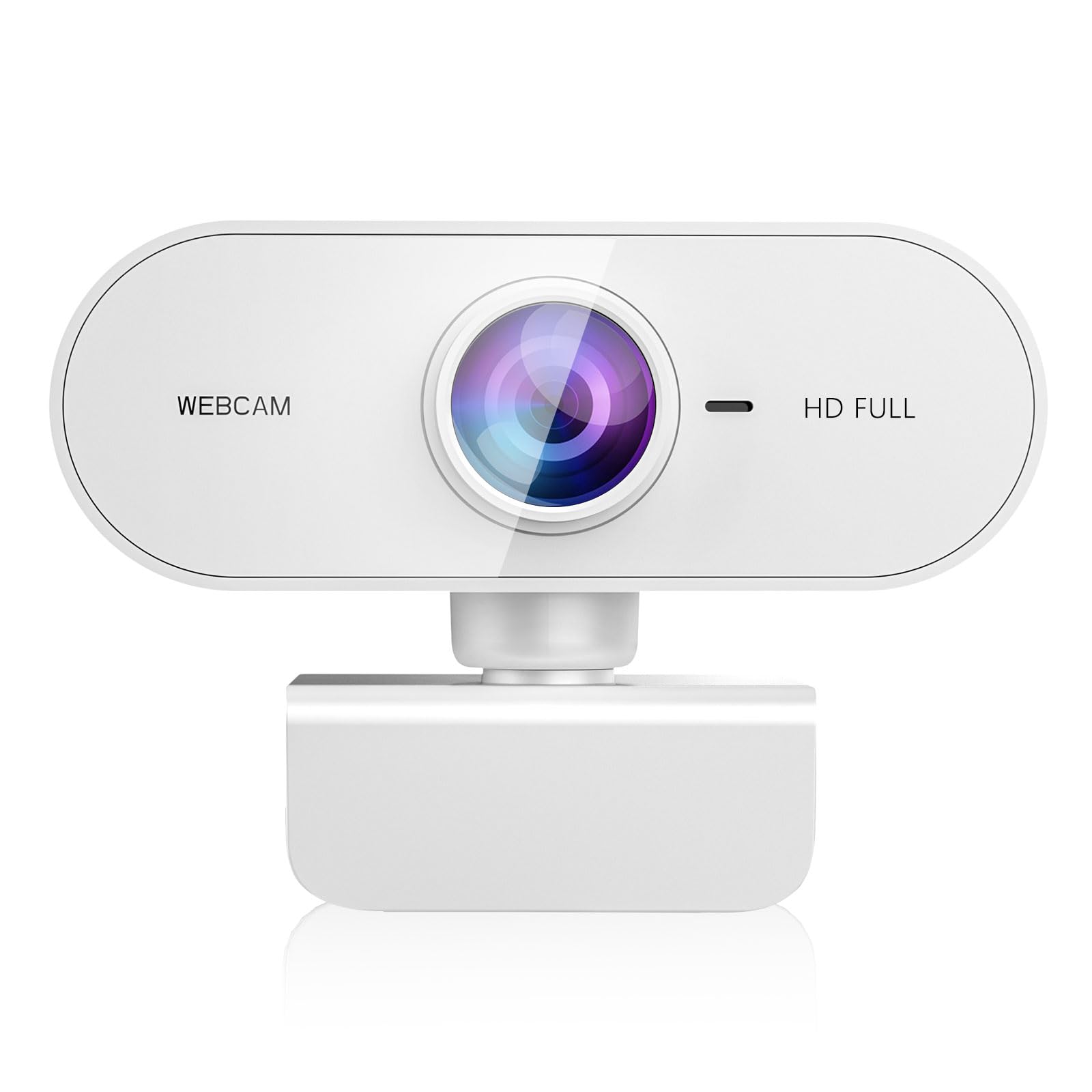 وب‌کم 1080P HD، وب‌کم با میکروفن، کاهش نویز، لنز گسترده، اصلاح خودکار نور، وب‌کم USB Plug & Play برای لپتاپ، دسکتاپ، کامپیوتر شخصی، مک، زوم، اسکایپ، استریمینگ، سفید