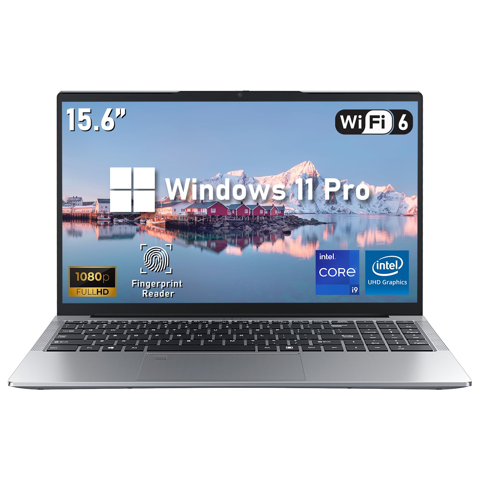 لپتاپ کامپیوتر 15.6 اینچ، لپتاپ بازی، 32GB رم 1TB اس‌اس‌دی، پردازنده i9-11900H 8 هسته‌ای/16 رشته‌ای (تا 4.9 گیگاهرتز)، گرافیک UHD، نمایشگر 15.6 اینچ FHD 1920 * 1080، WiFi 6، BT5.2، صفحه کلید با نور پس زمینه 32GB رم + 1TB اس‌اس‌دی i9-11900H