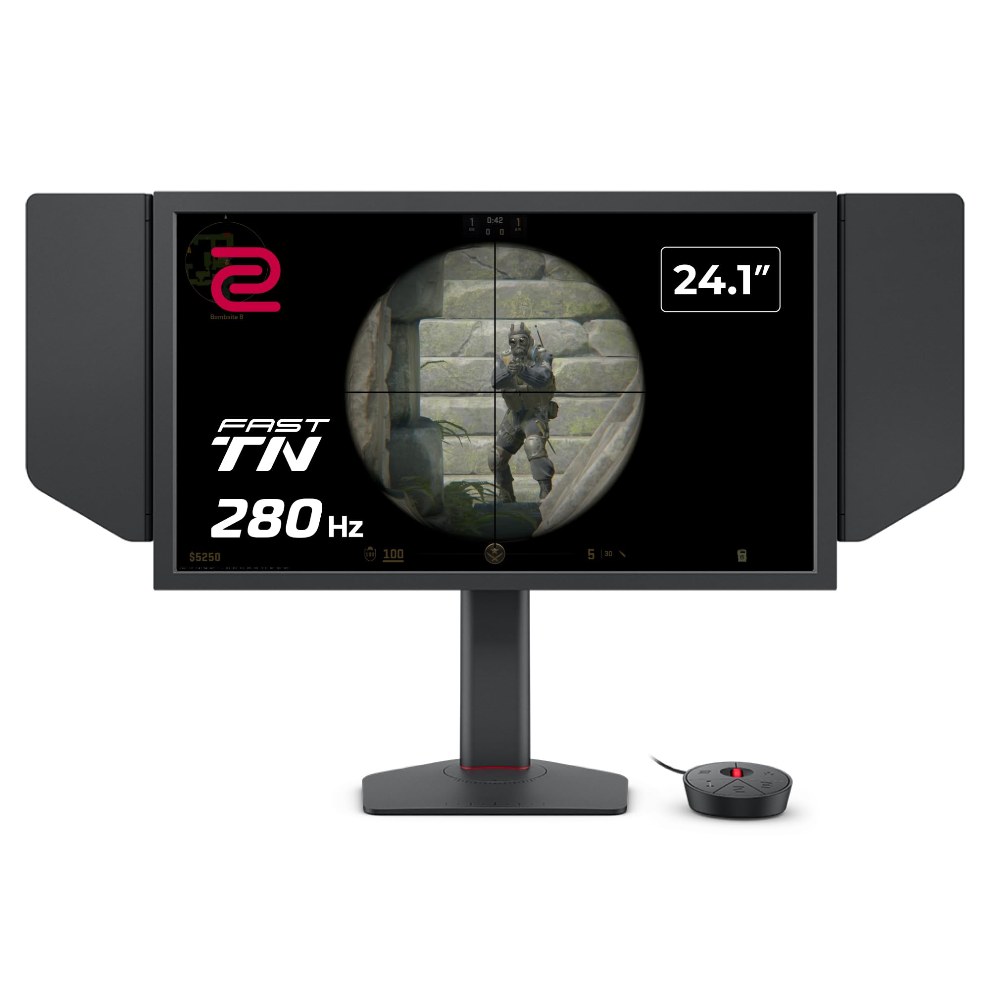 مانیتور بازی BenQ ZOWIE XL2540X+ با نرخ تازه 280Hz برای ورزش‌های الکترونیکی، 1080p، فناوری TN جدید، تنظیمات XL برای به اشتراک گذاشتن، تنظیم ارتفاع با طراحی قدرتمند تحت لوازم صنعتی، دکمه اس-سوئیچ، کاور محافظ XL2540X+ 24.1 اینچ، 280Hz
