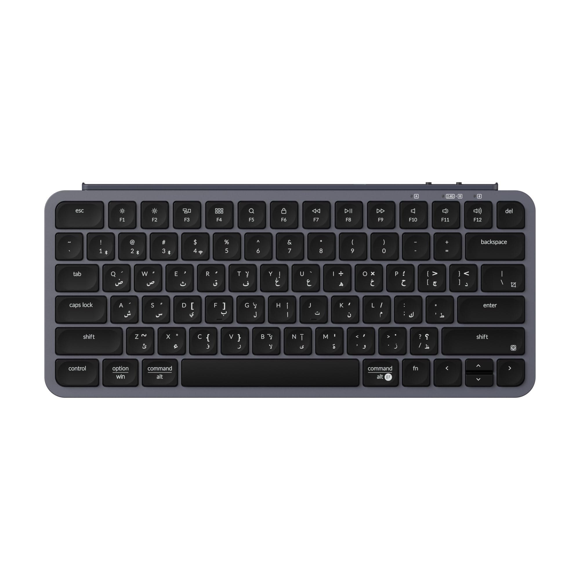 Keychron B1 Pro Ultra-Slim Wireless Keyboard – Arabic & English Layout, 75% Scissor-Switch, Bluetooth 5.2/2.4GHz / USB-C, 1200-Hour Battery, Programmable via ZMK, Mac/Windows/Linux