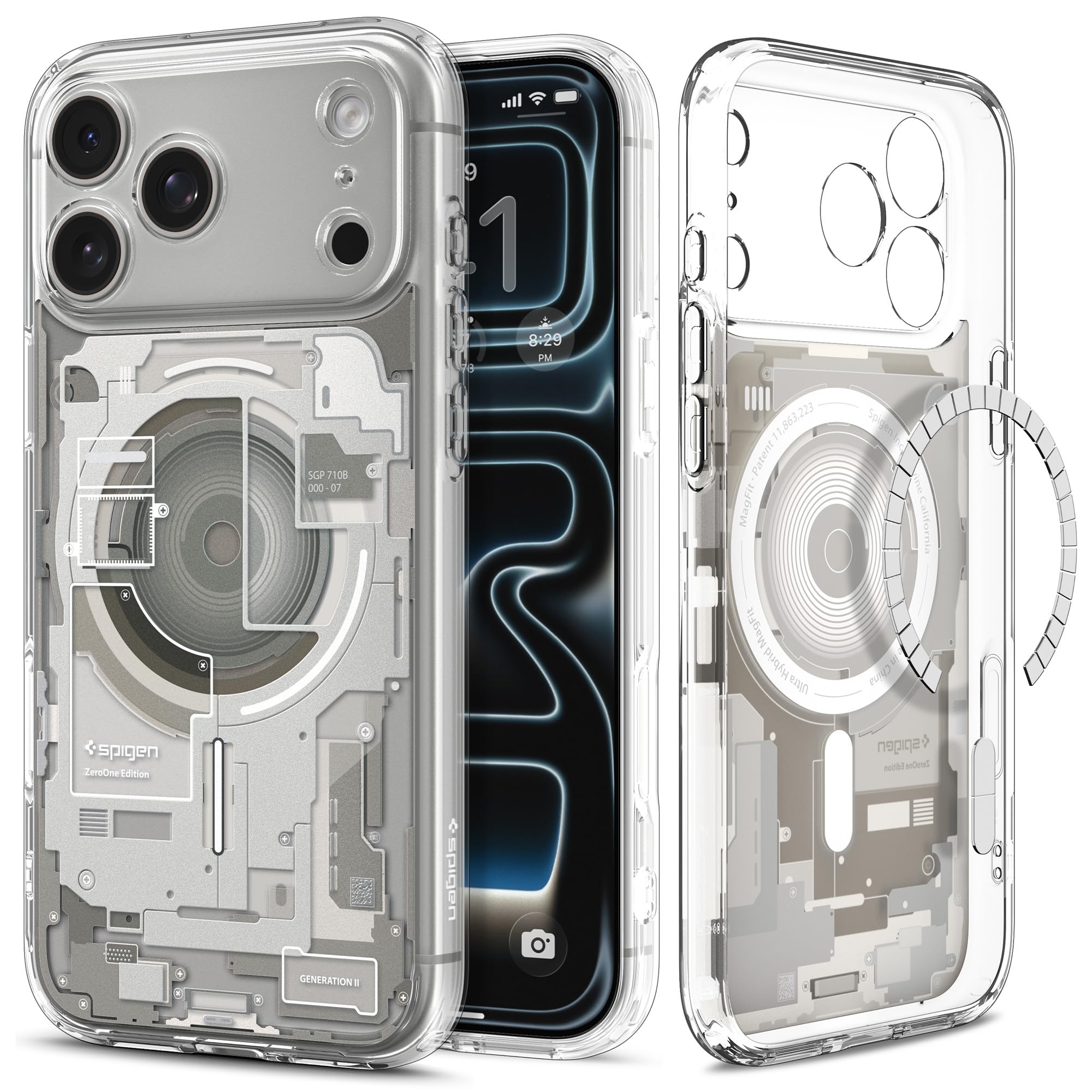 Spigen Ultra Hybrid MagFit طراحی شده برای محافظ کیف گوشی iPhone 17 Pro Max [سازگار با MagSafe] (2025) - صفر یک تیتانیوم طبیعی