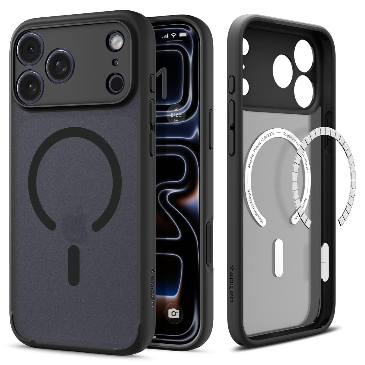 Spigen Ultra Hybrid MagFit طراحی شده برای کاور محافظ iPhone 17 Pro Max [سازگار با MagSafe] (2025) - مشکی یخ زده