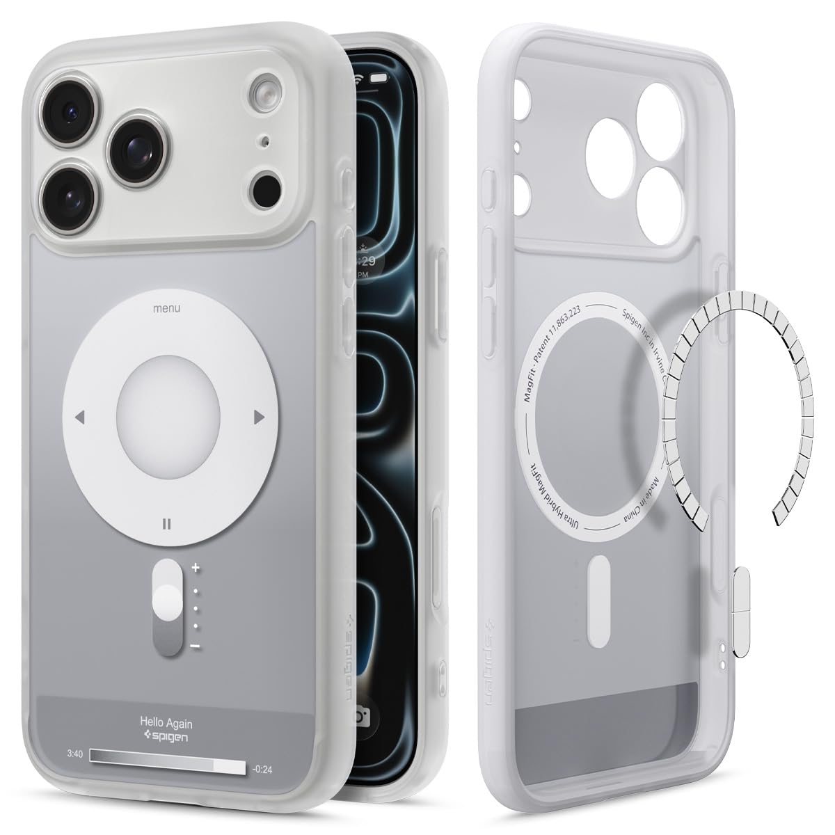 Spigen Ultra Hybrid MagFit طراحی شده برای iPhone 17 Pro Max درپوش گوشی [سازگار با MagSafe] (2025) - نقره کلاسیک