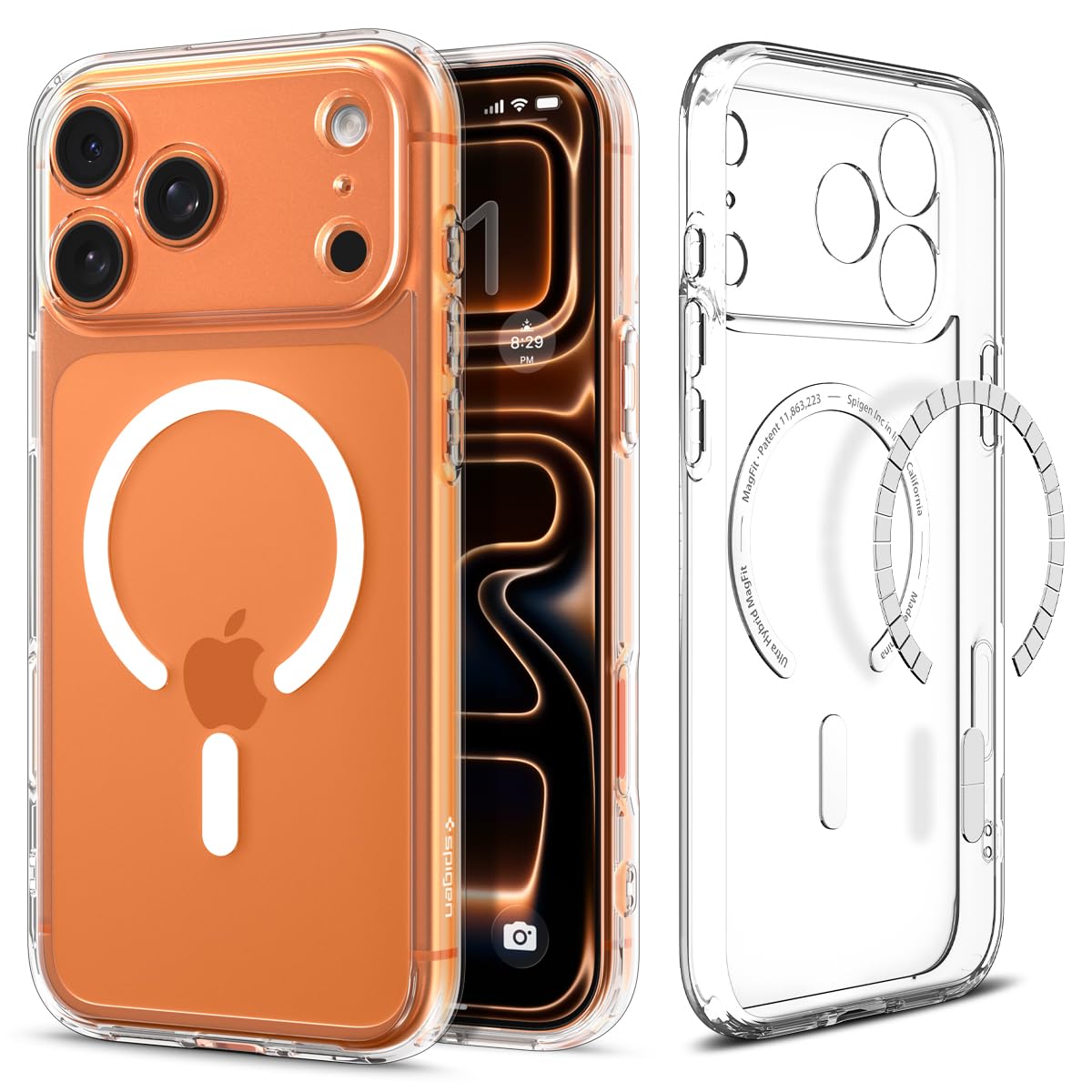 Spigen Ultra Hybrid MagFit طراحی شده برای کاور محافظ iPhone 17 Pro Max [سازگار با MagSafe] (2025) - سفید شفاف