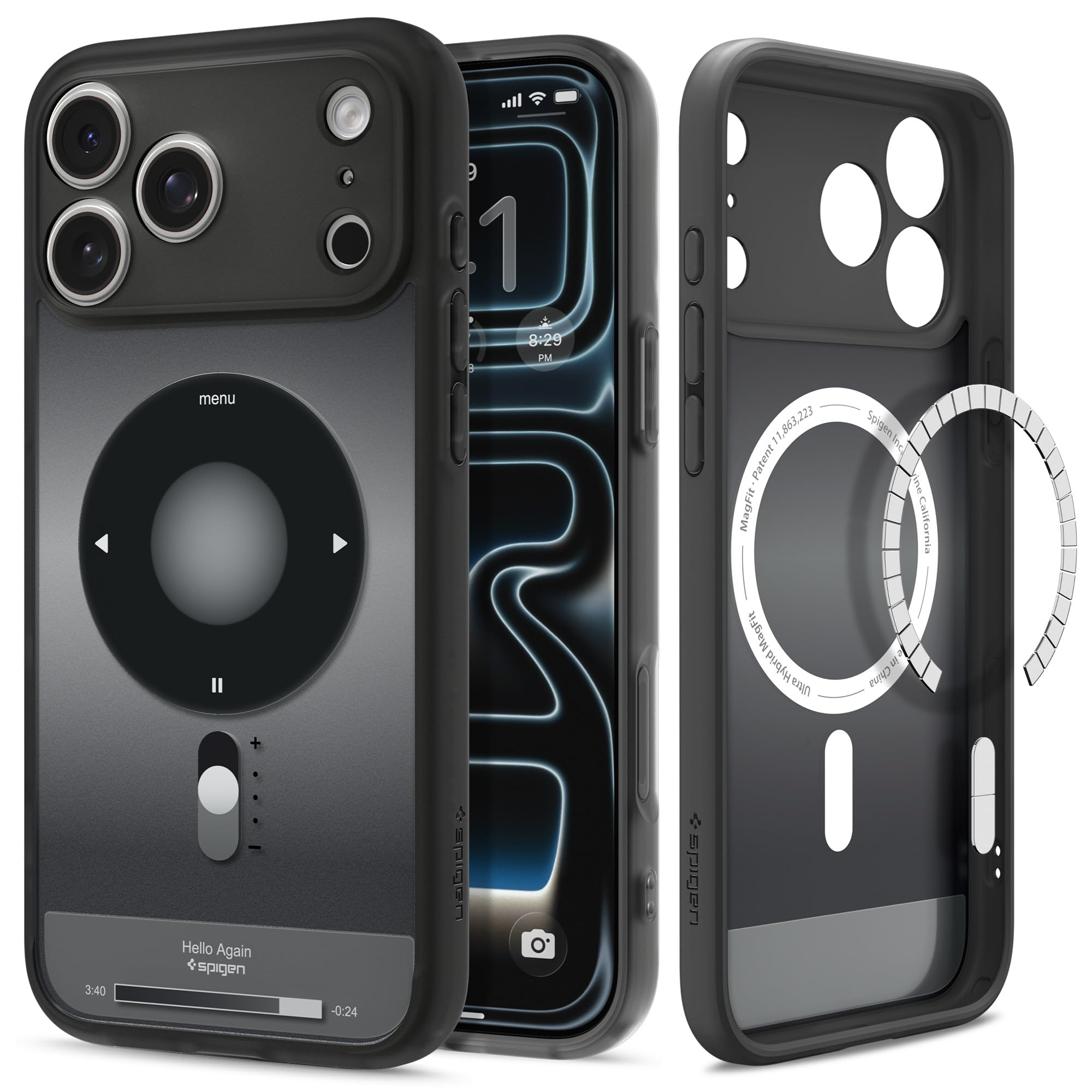 Spigen Ultra Hybrid MagFit طراحی شده برای کاور محافظ iPhone 17 Pro Max [قابلیت MagSafe] (2025) - سیاه کلاسیک