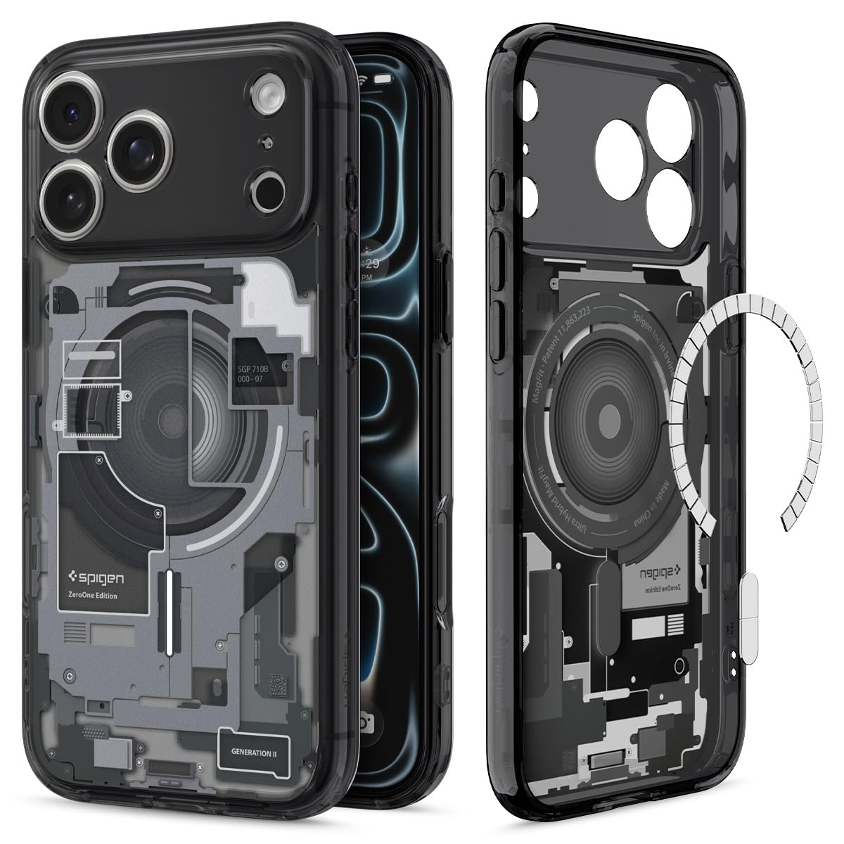 Spigen Ultra Hybrid MagFit طراحی شده برای کاور مورد iPhone 17 Pro Max [سازگار با MagSafe] (2025) - صفر یک سیاه