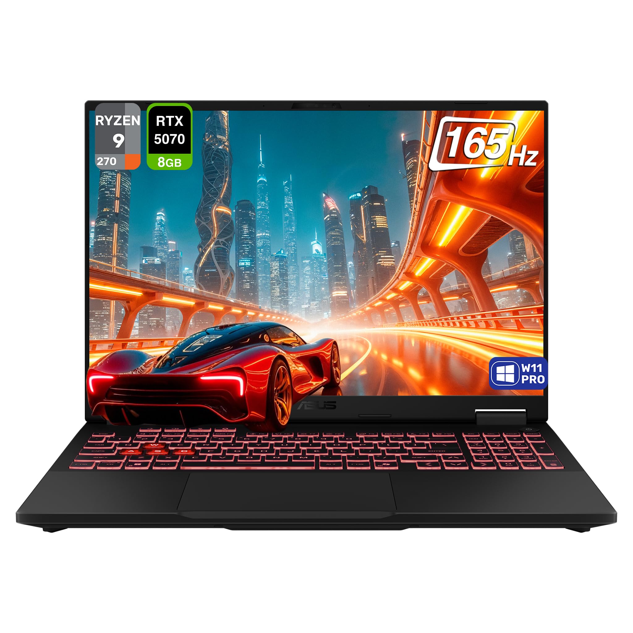 لپتاپ بازی ASUS TUF A16 Copilot+، AMD Ryzen 9 270، 64 گیگابایت رم DDR5، 2 ترابایت حافظه‌ی جامد PCle، صفحه نمایش 16 اینچی FHD+ (1920x1200) با فرکانس تازه‌ی 165Hz، کارت گرافیک Nvidia GeForce RTX 5070، صفحه کلید RGB با یک منطقه نورپردازی، ویندوز 11 Pro، رنگ خاکستری Jaeger. 64 گیگابایت رم | 2 ترابایت حافظه‌ی جامد W11 Pro