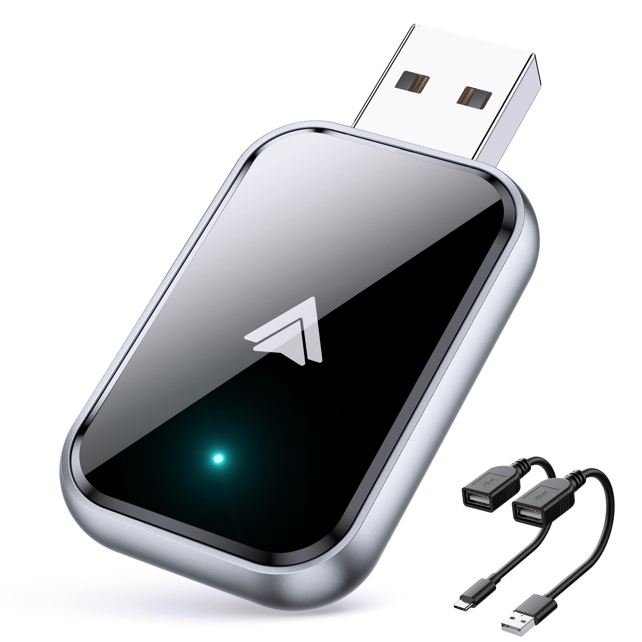 مبدل بی‌سیم KINGONE Android Auto ، تبدیل سیمی به بی‌سیم برای اتومبیل Android Auto ، بدون تاخیر و کنترل پایدار اندازه کوچک با کابل تمدید USB-C و Type-C برای اندروید (سیاه)