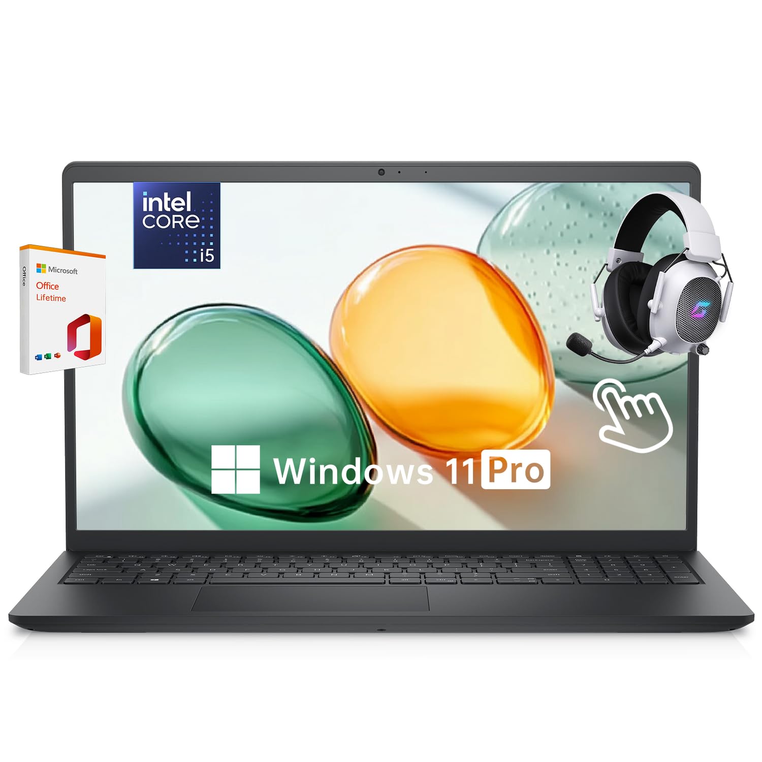لپتاپ لمسی دل اینسپایرون 15.6 اینچ، نسل 13 اینتل کور i5-1334U، 64 گیگابایت رم، 2 ترابایت حافظه جامد، ویندوز 11 پرو، یو اس بی-سی HDMI، لپتاپ سبک وزن دانش‌آموزی و تجاری با عمر مفید طولانی، همراه با لوازم جانبی مایتریکس