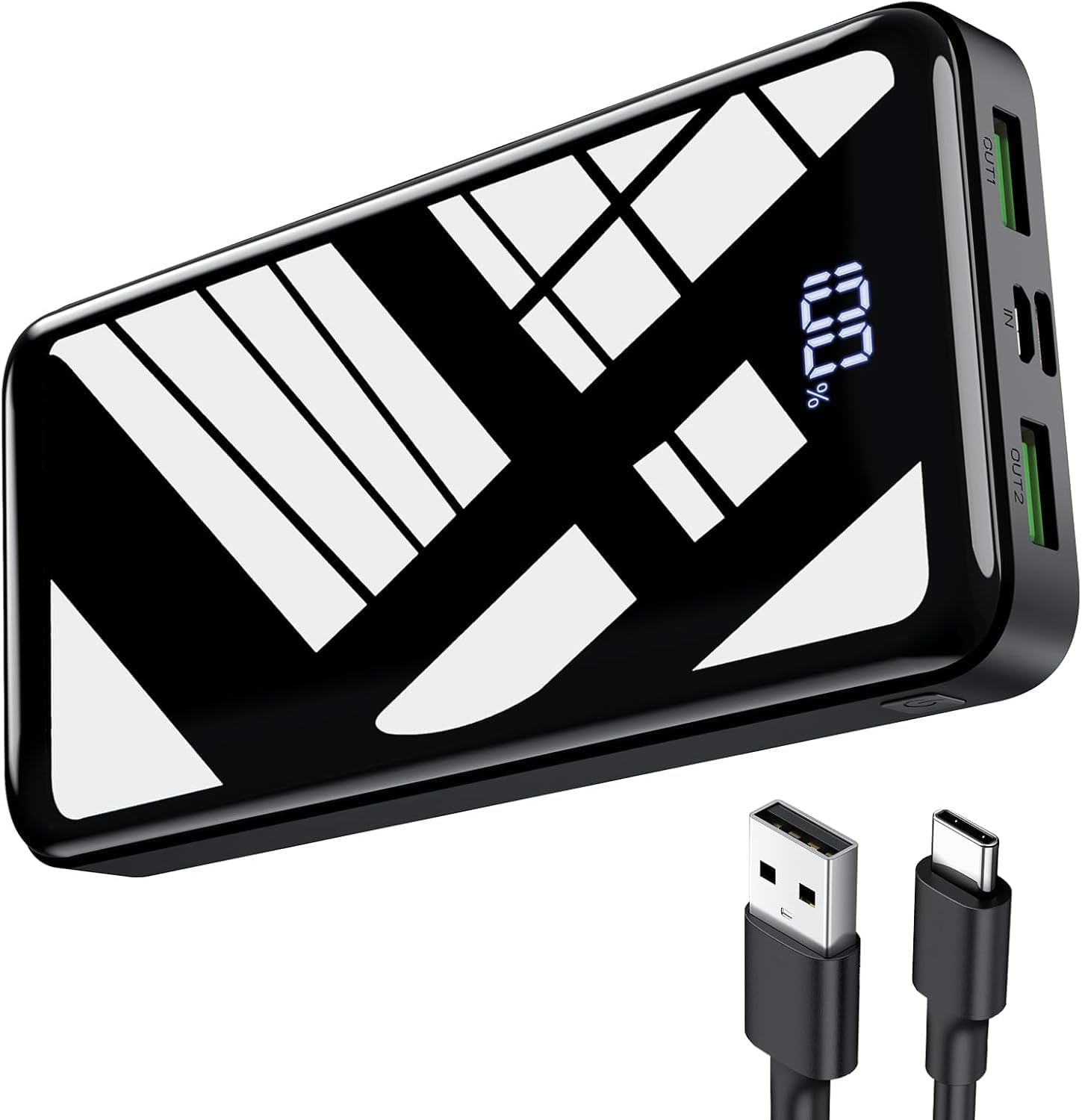 پاور بانک ۲۷,۰۰۰ میلی آمپر، شارژر سریع QC ۴.۰ USB C ۲۲.۵ وات PD ۲۰ وات، شارژر قابل حمل، پک باتری گوشی همراه ۳ خروجی و ۲ ورودی با ظرفیت بالا، سازگار با گوشی‌های هوشمند