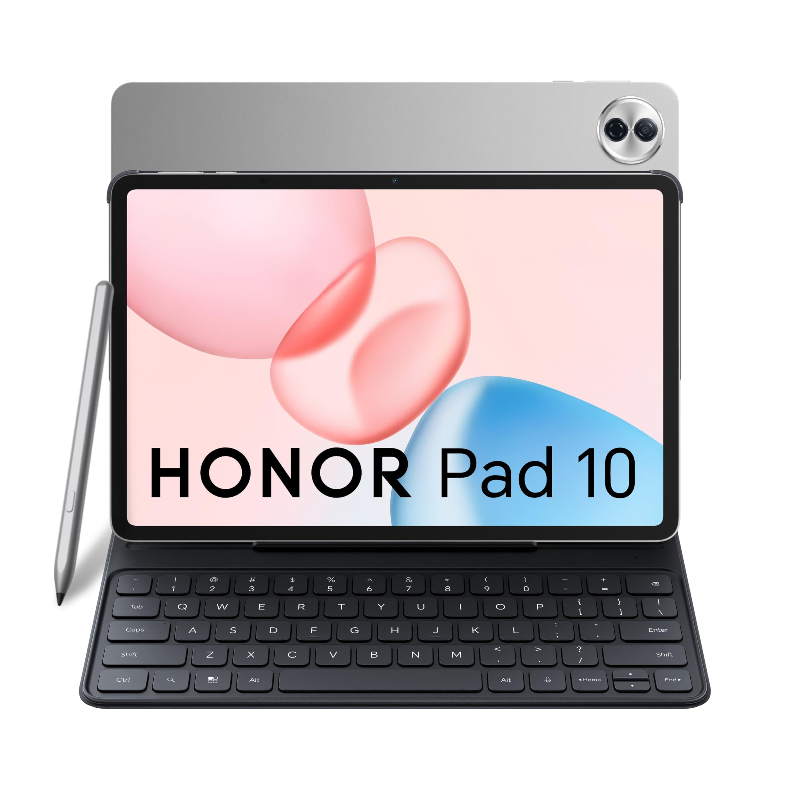 تبلت Wi-Fi HONOR Pad 10 با صفحه 12.1 اینچ، دارای حافظه RAM 8GB و حافظه داخلی 256GB، رنگ خاکستری، همراه با کیبورد کیس رایگان و مداد Honor Choice - نسخه امارات