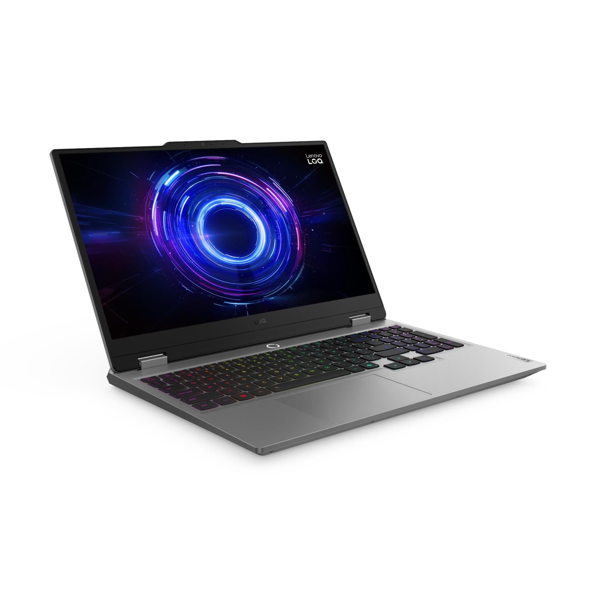لپ تاپ بازی Lenovo LOQ 15IRX10، نمایشگر 15.6 اینچی FHD IPS با فرکانس تازه 144Hz، پردازنده Intel Core i7-13650HX، حافظه RAM DDR5 24GB، دیسک SSD 512GB، گرافیک GeForce RTX 5060 8GB، صفحه کلید با نور پس زمینه سفید ENG، رنگ خاکستری لونا