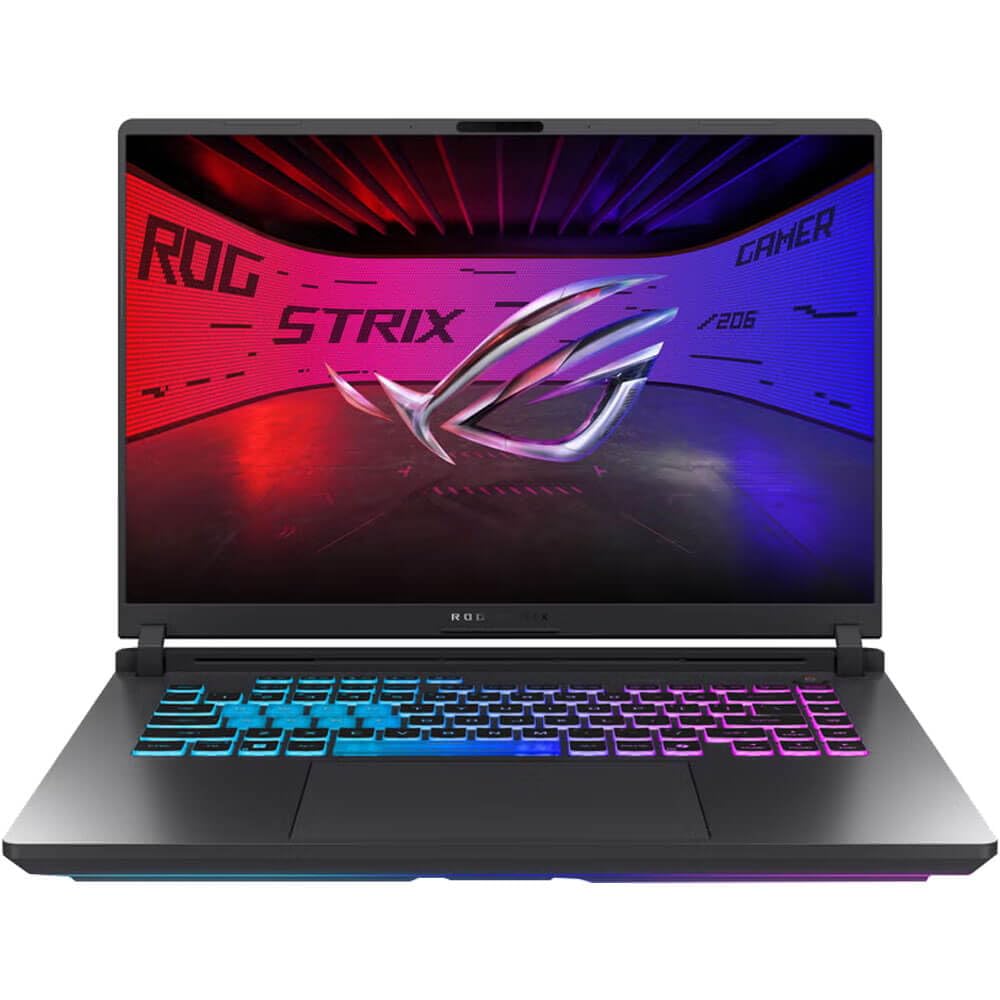 لپتاپ ASUS ROG Strix G16 بازی، صفحه نمایش 16 اینچی 16:10 FHD+ با نرخ به روز رسانی 165Hz/3ms، پردازنده NVIDIA® GeForce RTX™ 5060 لپتاپ، پردازنده Intel® Core™ i9 14900HX، 32 گیگابایت DDR5-5600، 1 ترابایت PCIe SSD، Wi-Fi 7، ویندوز 11 Home (به‌روزرسانی شده)