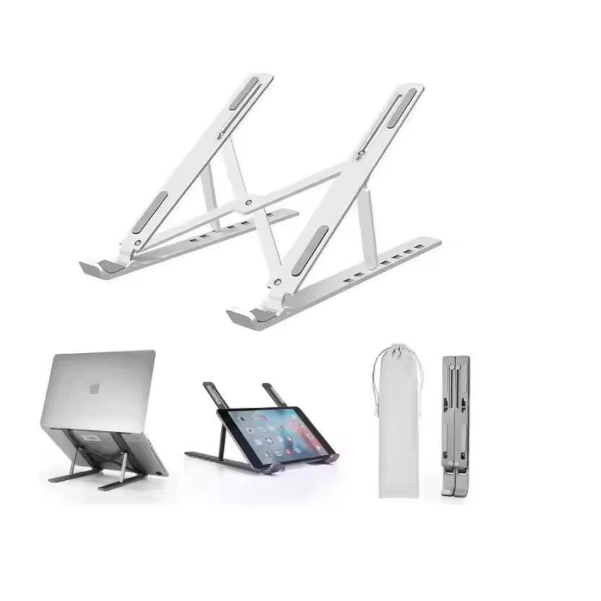 پایه لپ‌تاپ Zenyx برای میز از آلومینیوم قابل تنظیم حامل لپ‌تاپ ارگونومیک قابل حمل قابل‌تاشی تختهٔ نوت‌بوک سبک برای میز سازگار با مک‌بوک پرو، مک‌بوک ایر، کروم‌بوک، میت‌بوک و غیره