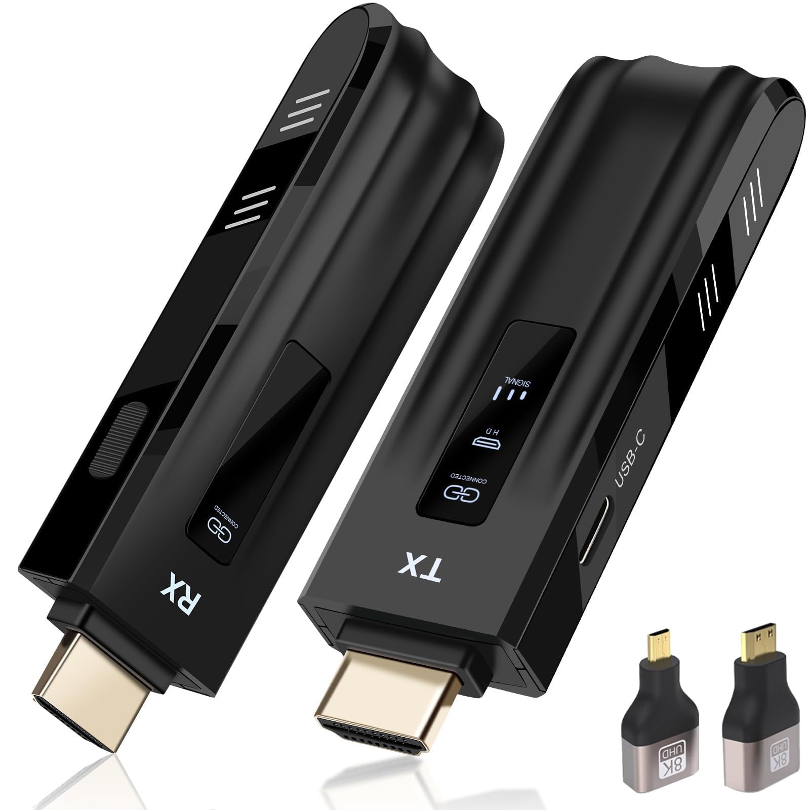 فرستنده و دریافت‌کننده بی‌سیم PFUTURE سال ۲۰۲۵ - رمزگشایی 4K و خروجی 1080P، نمایشگر LED، افزایش‌دهنده بی‌سیم HDMI Plug & Play 2.4G/5G برای کامپیوتر، لپ‌تاپ، دوربین، تلویزیون با کیفیت، پروژکتور، جعبه تلویزیون