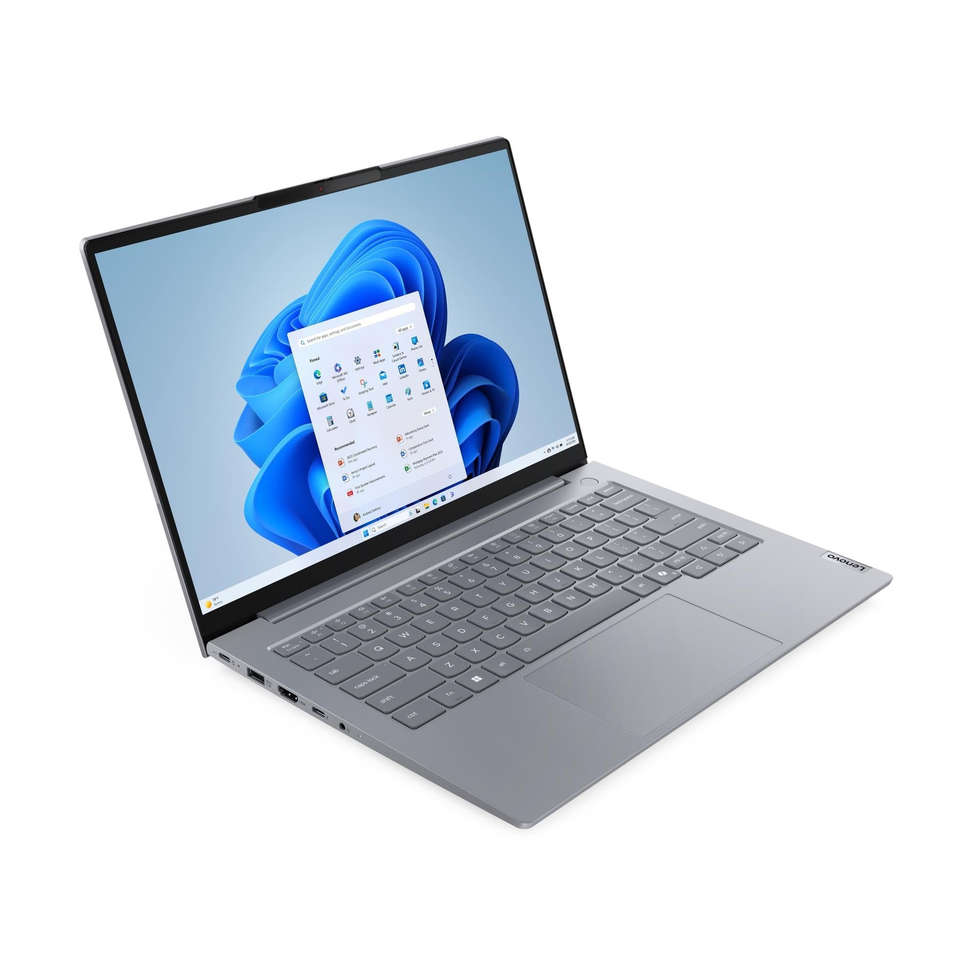 لپ تاپ لنوو ThinkBook 14 G8 IAL، صفحه نمایش IPS WUXGA 14 اینچی، پردازنده اینتل کور آلترا 5 225U، 16 گیگابایت رم DDR5، 512 گیگابایت حافظه اس‌اس‌دی، گرافیک اینتل، کامپیوتر هوشمند هوش مصنوعی، صفحه کلید انگلیسی با نور پس‌زمینه، دوربین FHD، رنگ خاکستری قطب شمال (ارتقا یافته)