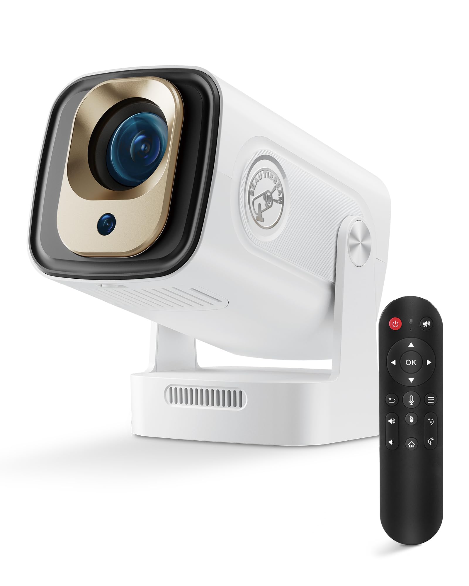 پروژکتور Beautiebeam Full HD 1080P Mini Projector 4K، اصلاح خودکار Keystone، پروژکتور مینی چرخش 180 درجه پشتیبانی از پروژکتور ویدئویی 2.4 / 5G WiFi6 دوگانه، بلوتوث 5.0 با Android11 / OS11، خانه خارجی