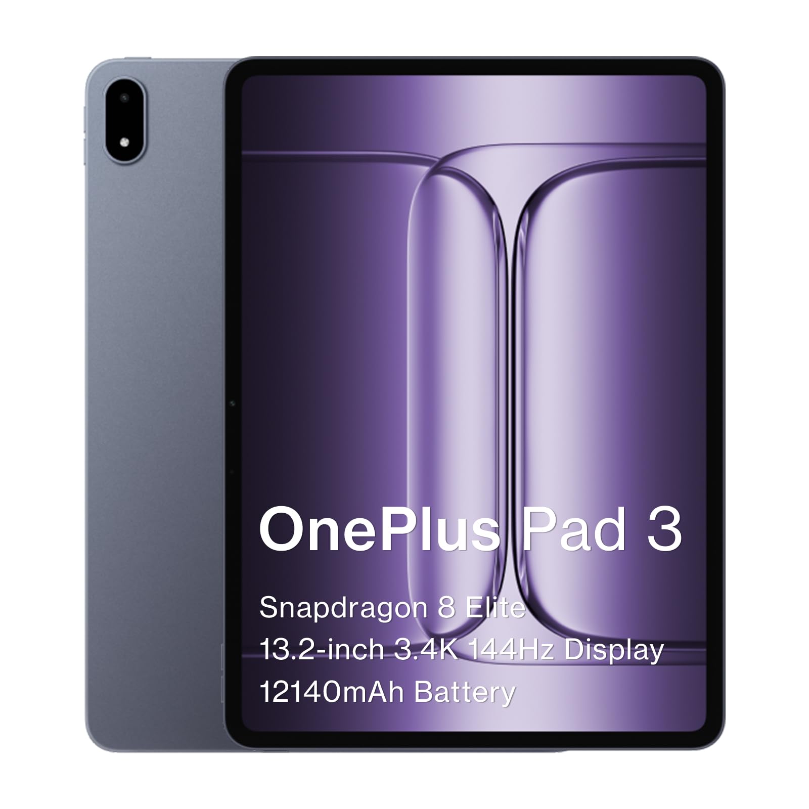 تبلت OnePlus Pad 3 با ظرفیت 512 گیگابایت و رم 16 گیگابایت، اسنپدراگون 8 الیت، باتری 12،140 میلی‌آمپر، صفحه نمایش 13.2 اینچی با نرخ تازه‌سازی 120 هرتز، 8 بلندگو، دوربین 13 مگاپیکسل + 8 مگاپیکسل، اندروید 15، رنگ استرم بلو 16+512