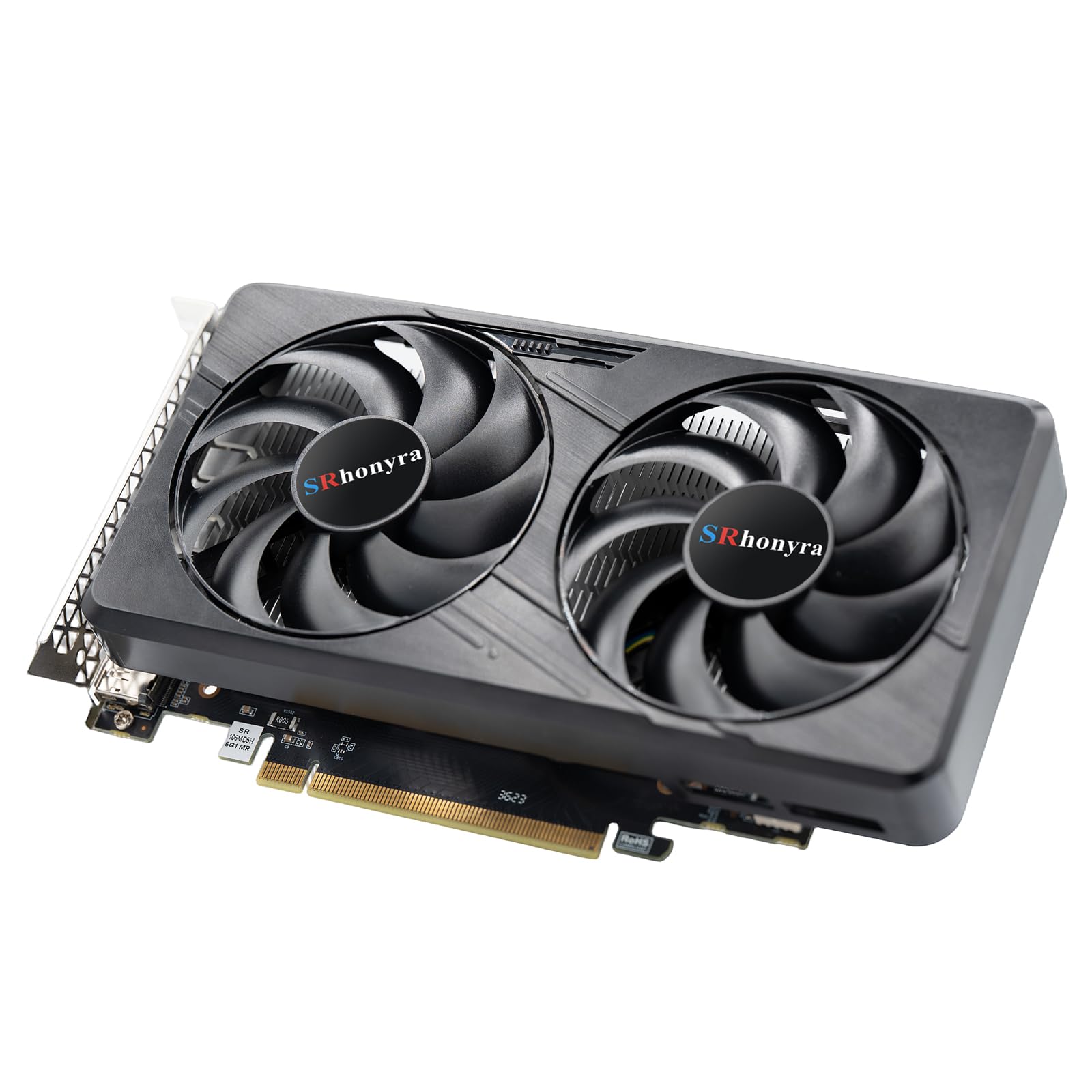 کارت گرافیک SRhonyra GTX 1060 3GB، حافظه GDDR5 با باس 192 بیت، اسلات PCIe 3.0 x16، کانکتور کابل PCIe 6 پین برای کامپیوتر دسکتاپ گیمینگ، عرض دو اسلات، پورت‌های نمایشگر: 2×DP، 1×HDMI