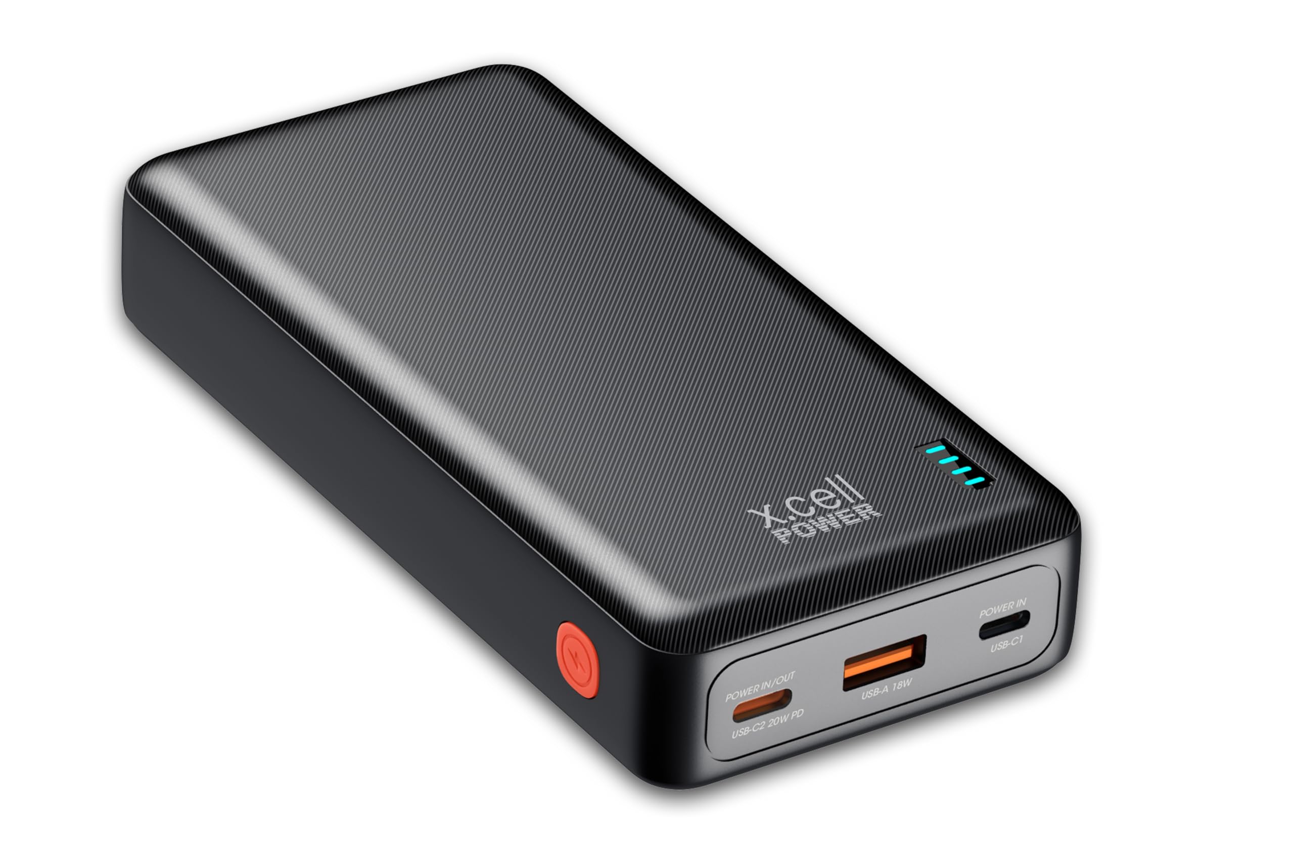 پاوربانک 20,000 میلی‌آمپر ساعت Xcell | 20 وات USB-C PD + 18 وات USB-A | شارژ دو ورودی | ایستگاه تغذیه قدرتمند قابل حمل با ظرفیت بالا | سازگار با آیفون، مک‌بوک ایر، دستگاه‌های گلکسی، آیپد پرو | 72 ساعت نیرو (مشکی)