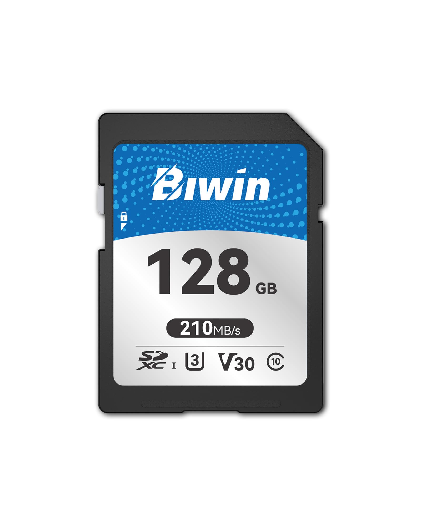کارت حافظه Biwin SD210 SD Card 128GB، SDXC V30 4K UHD Class 10 Rugged UHS-I برای دوربین، با سرعت خواندن تا 210 مگابایت بر ثانیه، راه‌حل حرفه‌ای برای خالقان