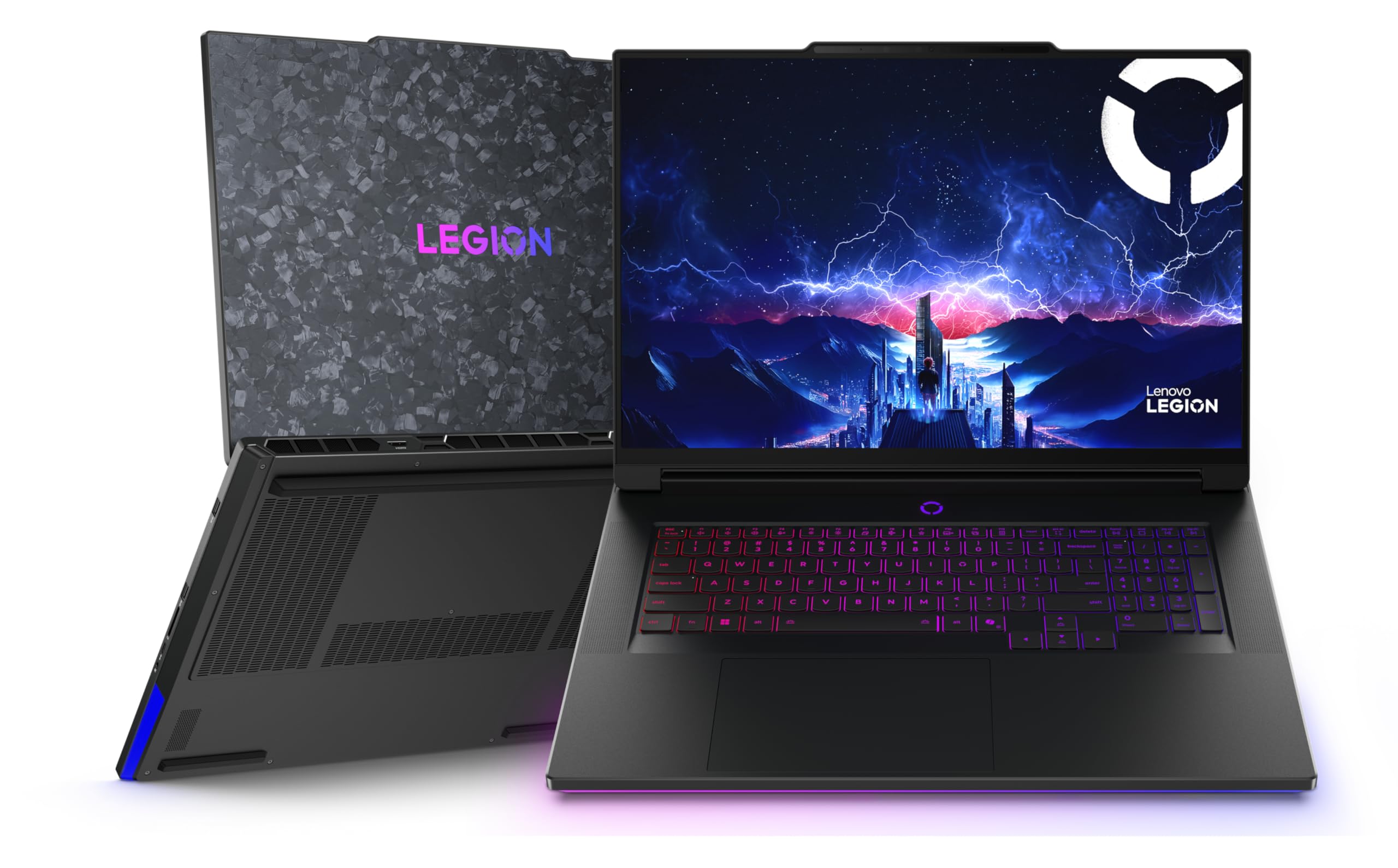 لپ تاپ بازی Lenovo Legion 9 18IAX10 AI، دارای دیسپلی 18 اینچی WQUXGA 440Hz، پردازنده اینتل Ultra 9 275HX، 64 گیگابایت رم، 4 ترابایت حافظه جانبی SSD، کارت گرافیک RTX 5090 24 گیگابایت GDDR7، صفحه کلید با نور پس‌زمینه EN-ARB RGB، ویندوز 11، رنگ مشکی اکلیپس. شامل 2 سال خدمات پشتیبانی ویژه. [83EY0002AX]