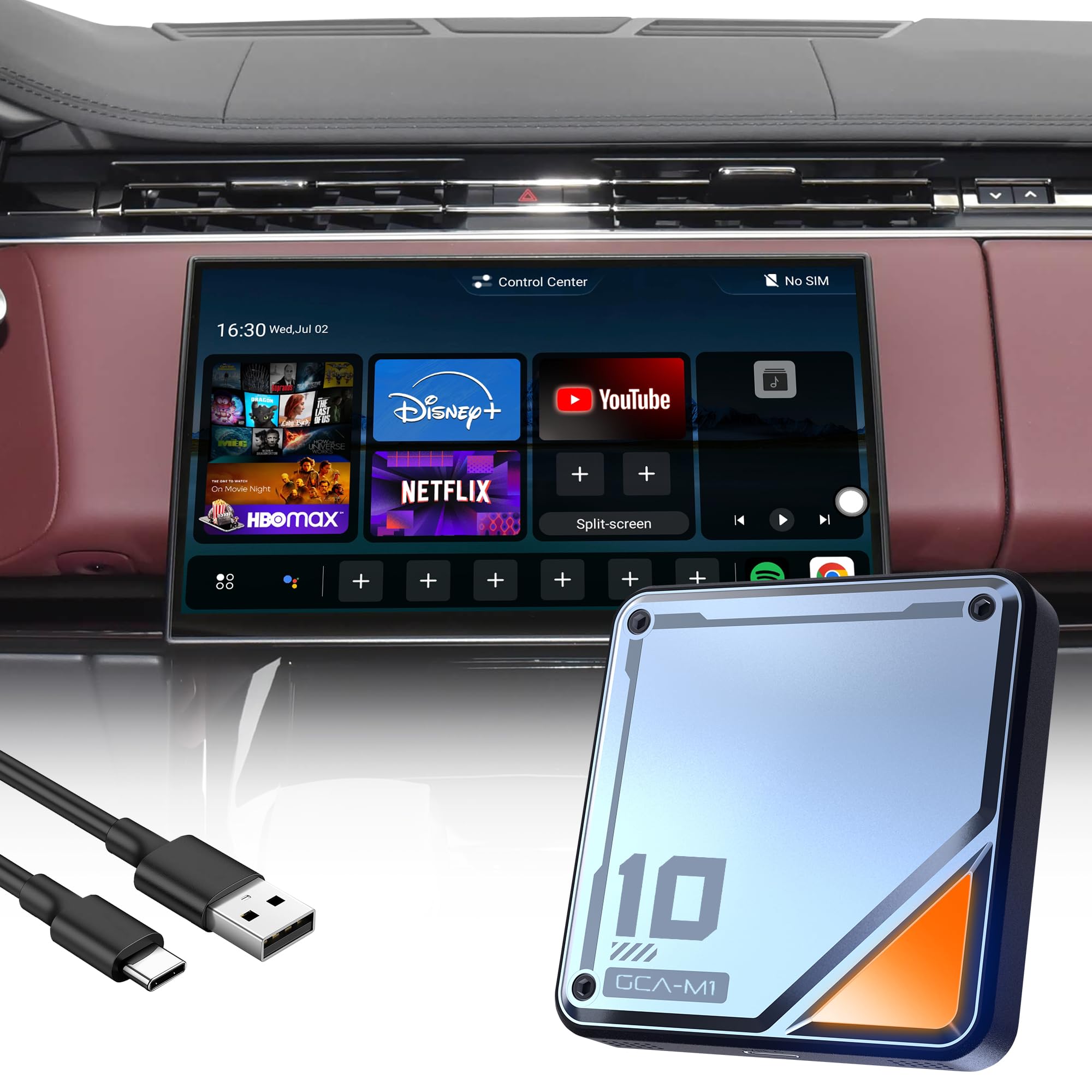 جعبه CarPlay اندروید 2025 - جعبه هوش مصنوعی برای ماشین با اندروید 13، CarPlay بی‌سیم و اندروید خودرو، کوالکام 8 هسته‌ای، یوتیوب/نتفلیکس/فروشگاه گوگل پلی، به‌روزرسانی OTA - برای خودروهای کابلی با CarPlay با ظرفیت 64 گیگابایت رم 4 گیگابایت