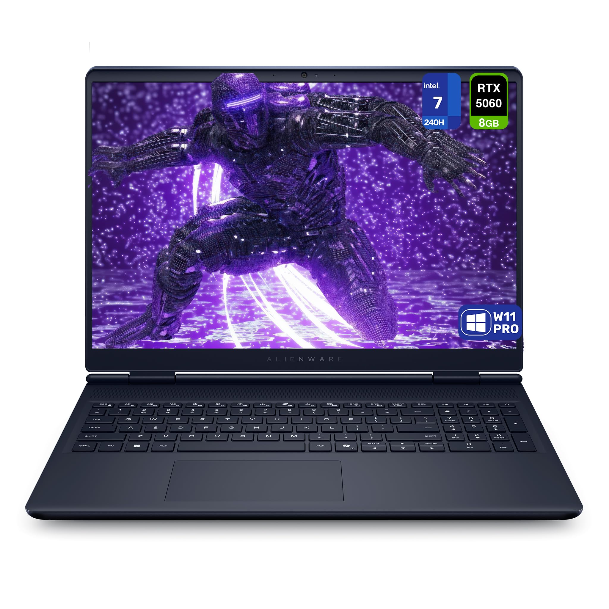 لپ تاپ بازی Alienware 16 Aurora، Intel 7-240H، 64 گیگابایت رم DDR5، 2 ترابایت حافظه SSD PCIe، نمایش 16 اینچی WQXGA (2560x1600) با فرکانس 120Hz، کارت گرافیک Nvidia GeForce RTX 5060، صفحه کلید با نور پس زمینه، ویندوز 11 Pro، رنگ آبی | 64 گیگابایت رم، 2 ترابایت حافظه SSD ویندوز 11 Pro