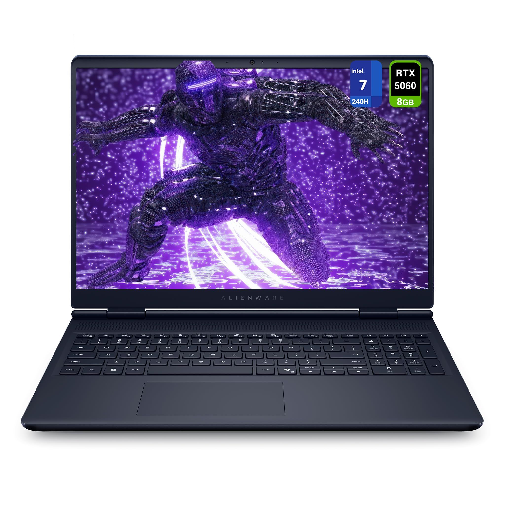 لپ تاپ بازی Alienware 16 Aurora، Intel 7-240H، 32 گیگابایت رم DDR5، 1 ترابایت حافظه SSD PCIe، نمایشگر 16 اینچی WQXGA (2560x1600) با فرکانس 120Hz، کارت گرافیک Nvidia GeForce RTX 5060، صفحه کلید پس‌پسی، ویندوز 11 Home، رم 32 گیگابایت | حافظه 1 ترابایت SSD ویندوز 11 Home رنگ آبی