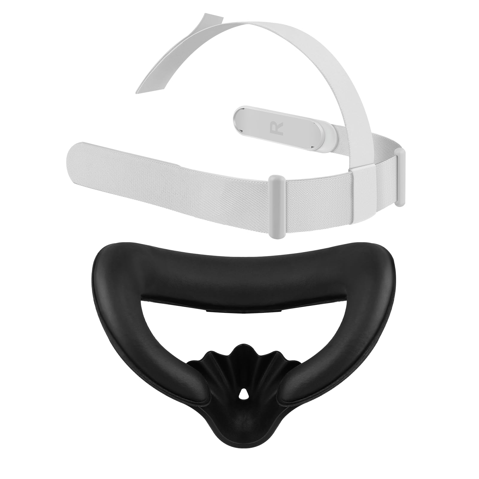 نوار سر و پد پوشش صورت برای اکسسوری Oculus Quest 2، نوار جایگزین اصلی هد استرپ و پد لورژ پوشش چرم PU ضد عرق - مجموعه‌ای از لوازم جانبی VR که سازگار با هدست متا کوئست 2 می‌باشد.