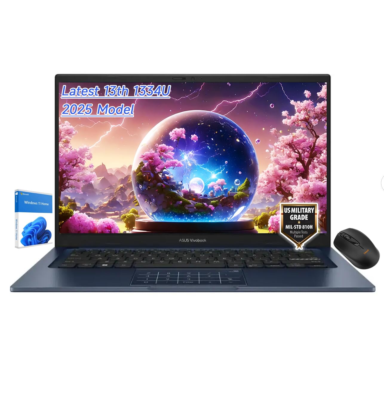 لپ تاپ ASUS Vivobook 14 X1404VA-I512256 با صفحه نمایش 14 اینچی Full HD، پردازنده Intel Core i5-1334U با سرعت 1.3 گیگاهرتز، 12 گیگابایت RAM، 256 گیگابایت حافظه داخلی SSD، ویندوز 11 خانگی، رنگ آبی آرام، 12 گیگابایت RAM | 256 گیگابایت SSD