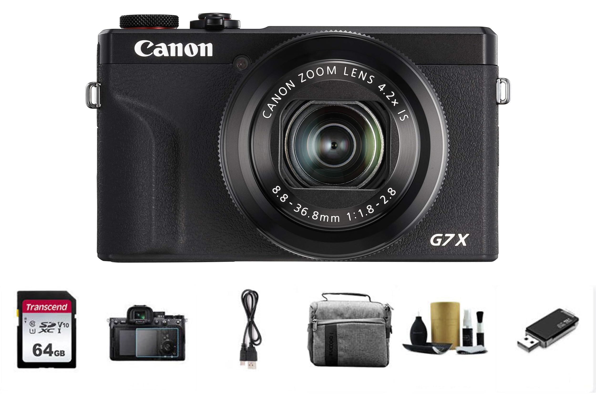دوربین دیجیتال پیشرفته G7 X Mark III با حسگر CMOS به صورت پشته‌ای 1.0 اینچ و 20.1 مگاپیکسل، ویدئوی 4K، استابیلایزر تصویر اپتیکال، صفحه نمایش LCD قابل تنظیم (مشکی)