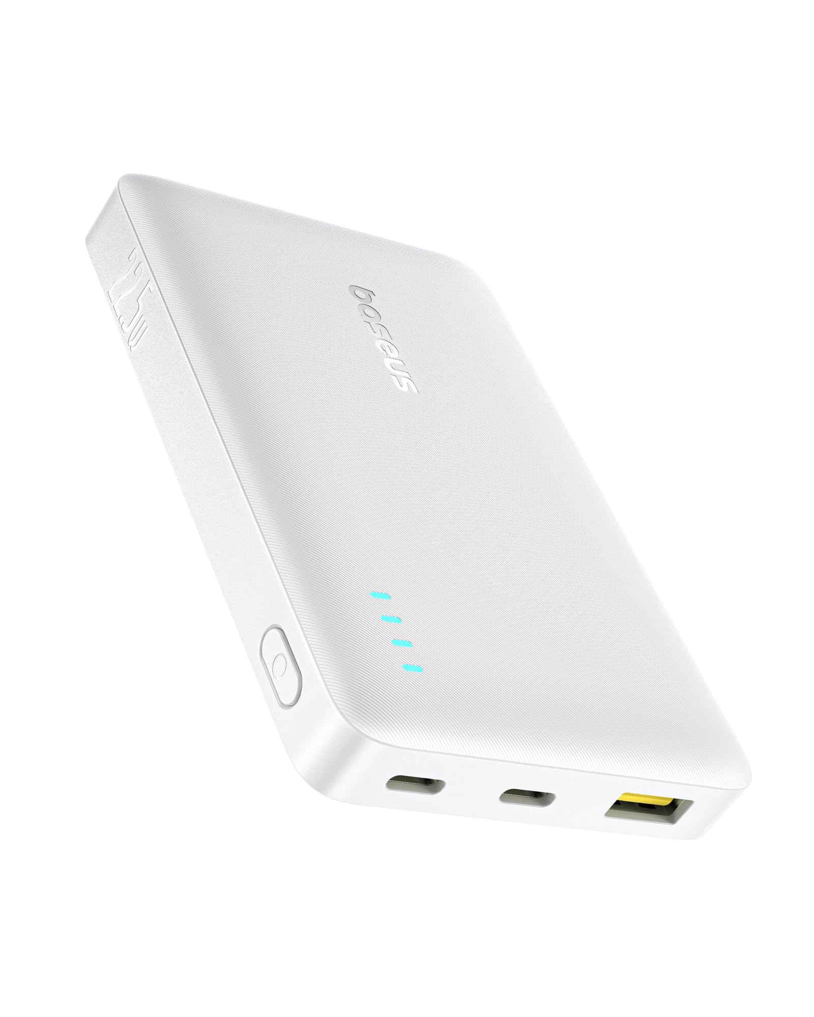 پاور بانک قابل حمل Baseus EnerFill FP21 با ظرفیت 10000 میلی آمپر ساعت - شارژ سریع 22.5 وات USB-C PD با نشانگر نور LED، خروجی‌های دوگانه USB-C و USB-A، سبک و تأیید شده توسط شرکت‌های هواپیمایی، سازگار با آیفون، شیائومی 10KmAh-22.5 وات-FP21 رنگ سفید