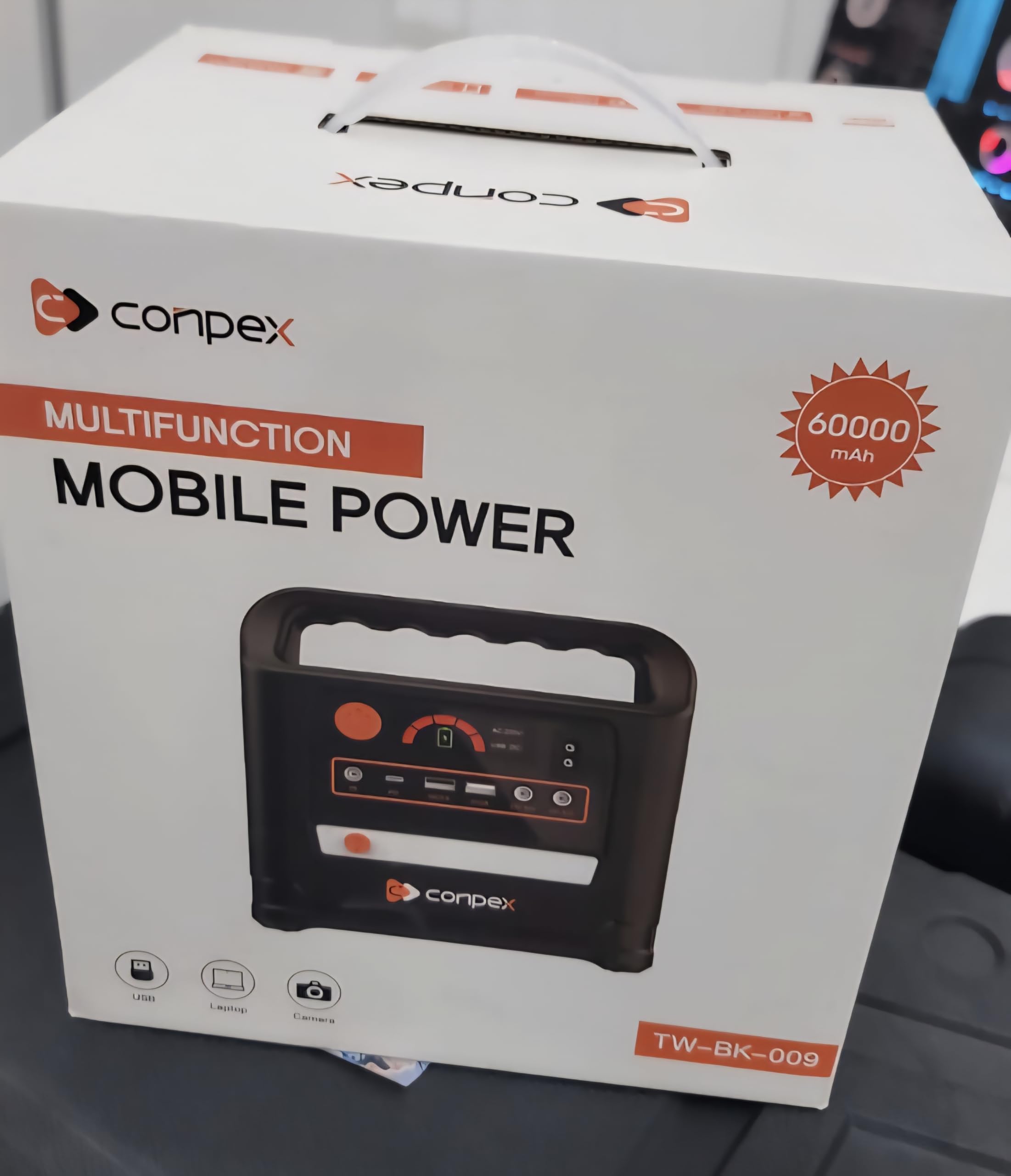 منبع تغذیه همراه 60000mAh چندکاره، شارژر قابل حمل برای موبایل، لپتاپ، دوربین، مدل TW-BK-009