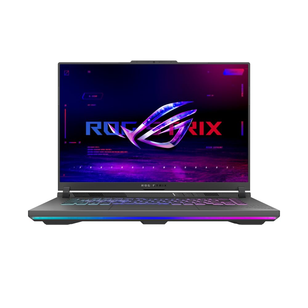 لپ تاپ بازی ASUS ROG Strix G16 2025، نمایش 165Hz FHD+ 16 اینچی، AMD Ryzen 9 9955HX، 16GB RAM DDR5، 1TB SSD، NVIDIA GeForce RTX 5060 8GB، صفحه کلید RGB، ویندوز 11، رنگ خاکستری اکلیپس