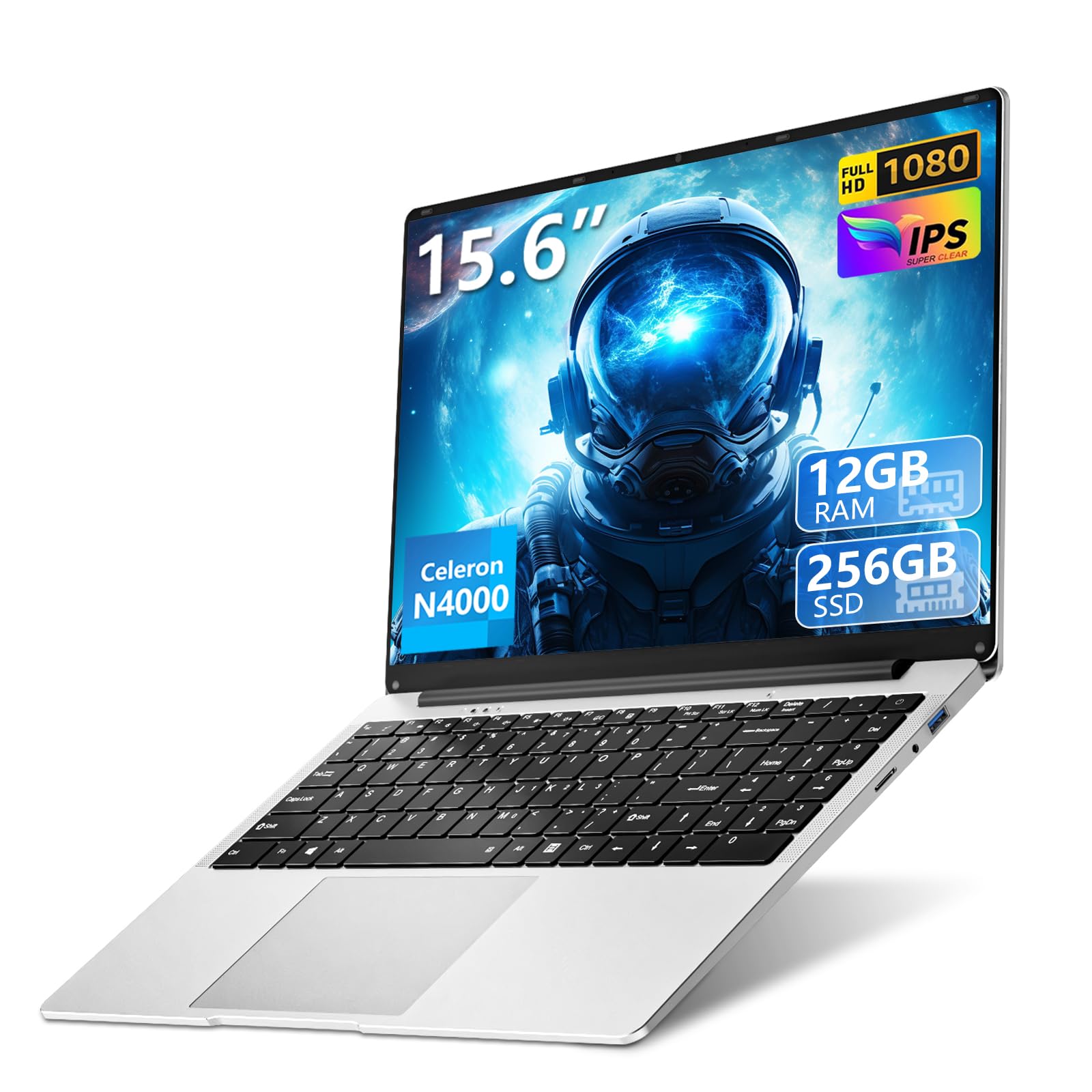لپ تاپ بازی 15.6 اینچی، پردازنده N4000، 12GB RAM، 256GB SSD، نمایشگر لپ تاپ 1920x1080، وایفای 5، مینی HDMI، ویندوز 11 پرو، لپ تاپ برای دانشجویان، کارهای تجاری، لپ تاپ بازی ارزان، لپ تاپ
