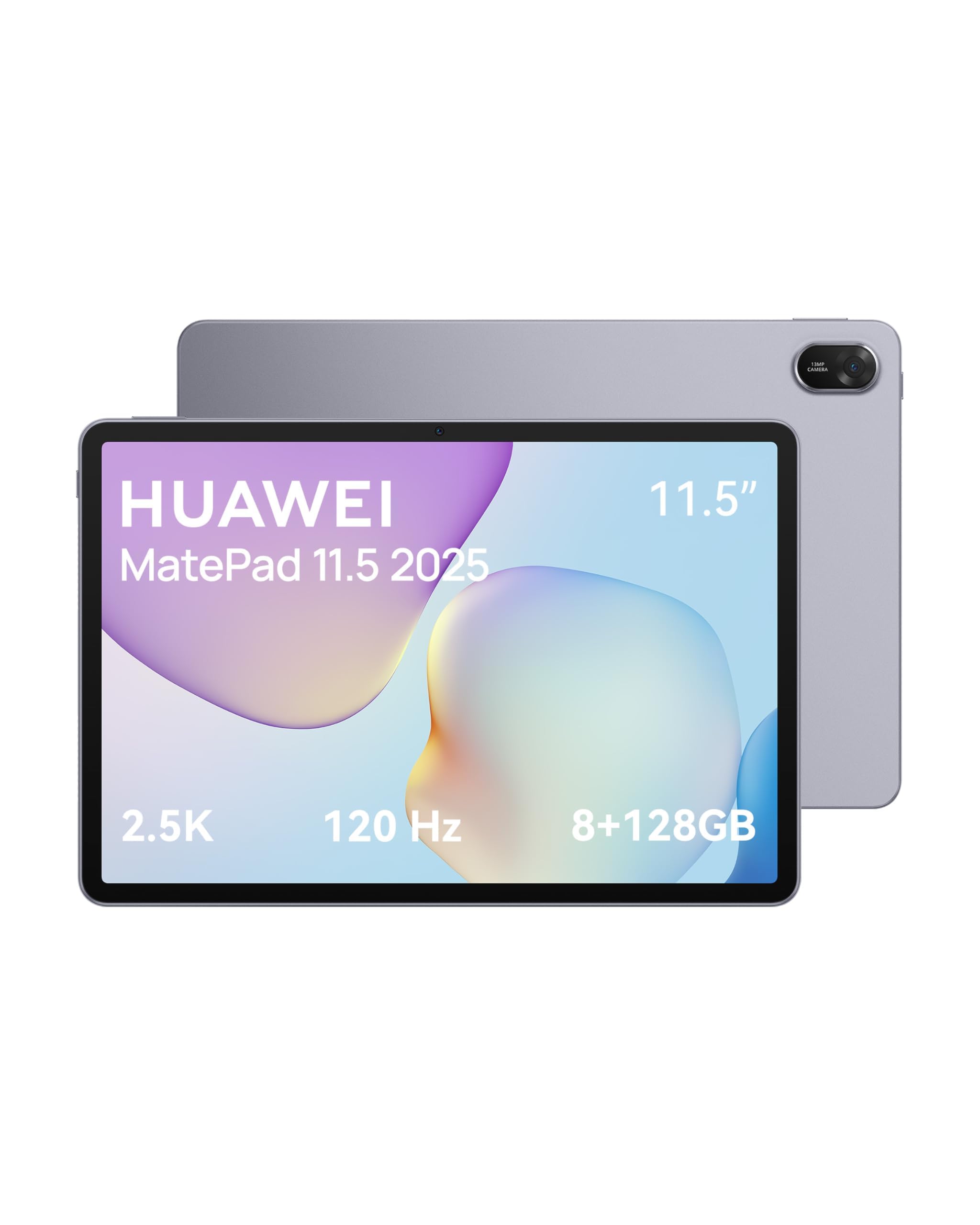 HUAWEI MatePad 11.5 2025، تبلت 11.5 اینچ با نمایشگر 2.5k و 120Hz، حافظه 128 گیگابایت، باتری 10،100 میلی آمپر ساعت، شارژ سریع 40 وات، WiFi 6، بلوتوث 5.2، 6 ماه گارانتی اضافی به صورت انحصاری در آمازون، بدون PaperMatte MatePad 11.5 2025 با 8 گیگابایت رم و 128 گیگابایت حافظه.