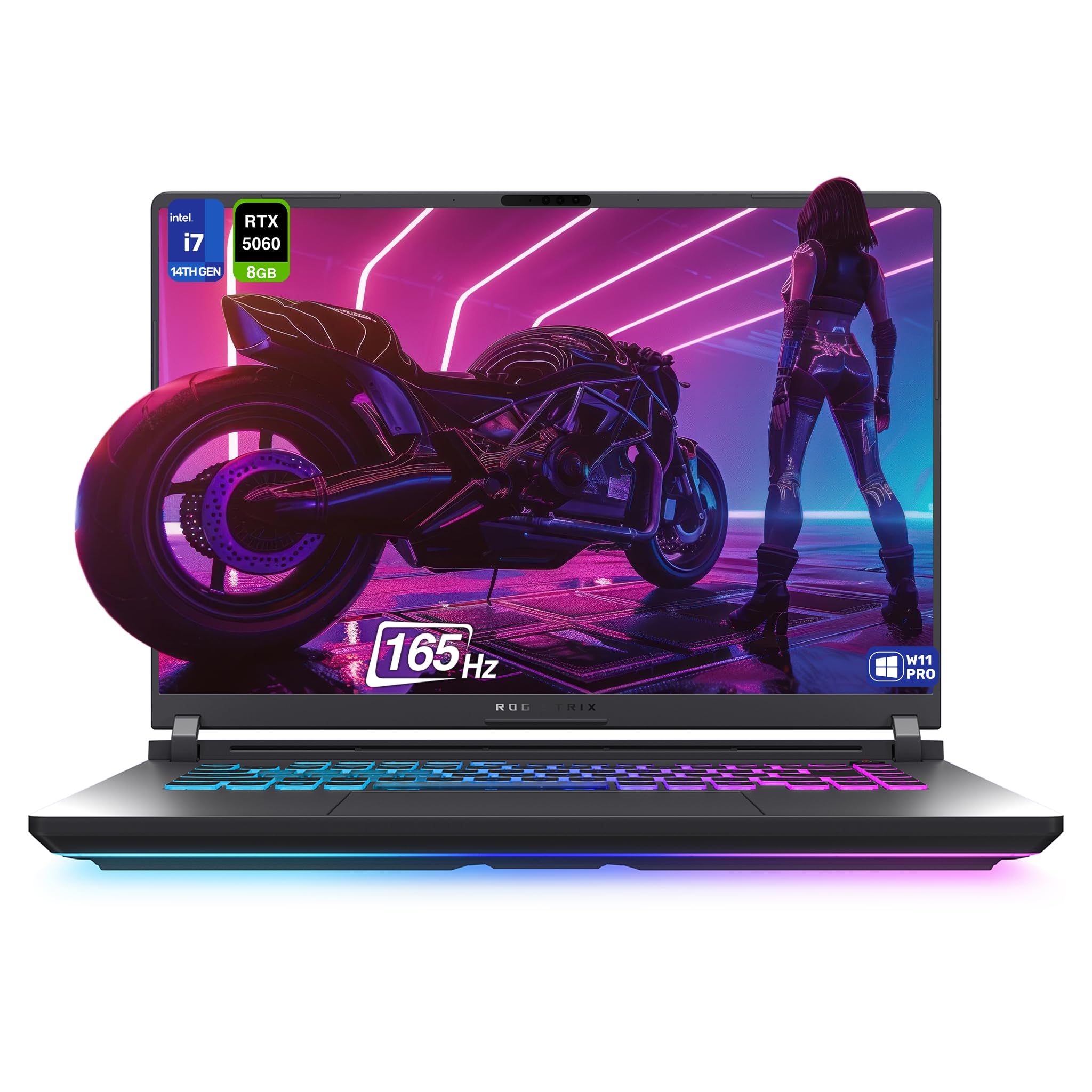 لپ تاپ بازی ASUS ROG Strix G16، Intel i7-14650HX، 32 گیگابایت RAM DDR5، 2 ترابایت SSD PCIe، صفحه نمایش 16 اینچی FHD+ (1920x1200)، Nvidia GeForce RTX 5060، صفحه کلید RGB با 4 منطقه، ویندوز 11 Pro، رنگ خاکستری اکلیپس 32 گیگابایت RAM | 2 ترابایت SSD ویندوز 11 Pro