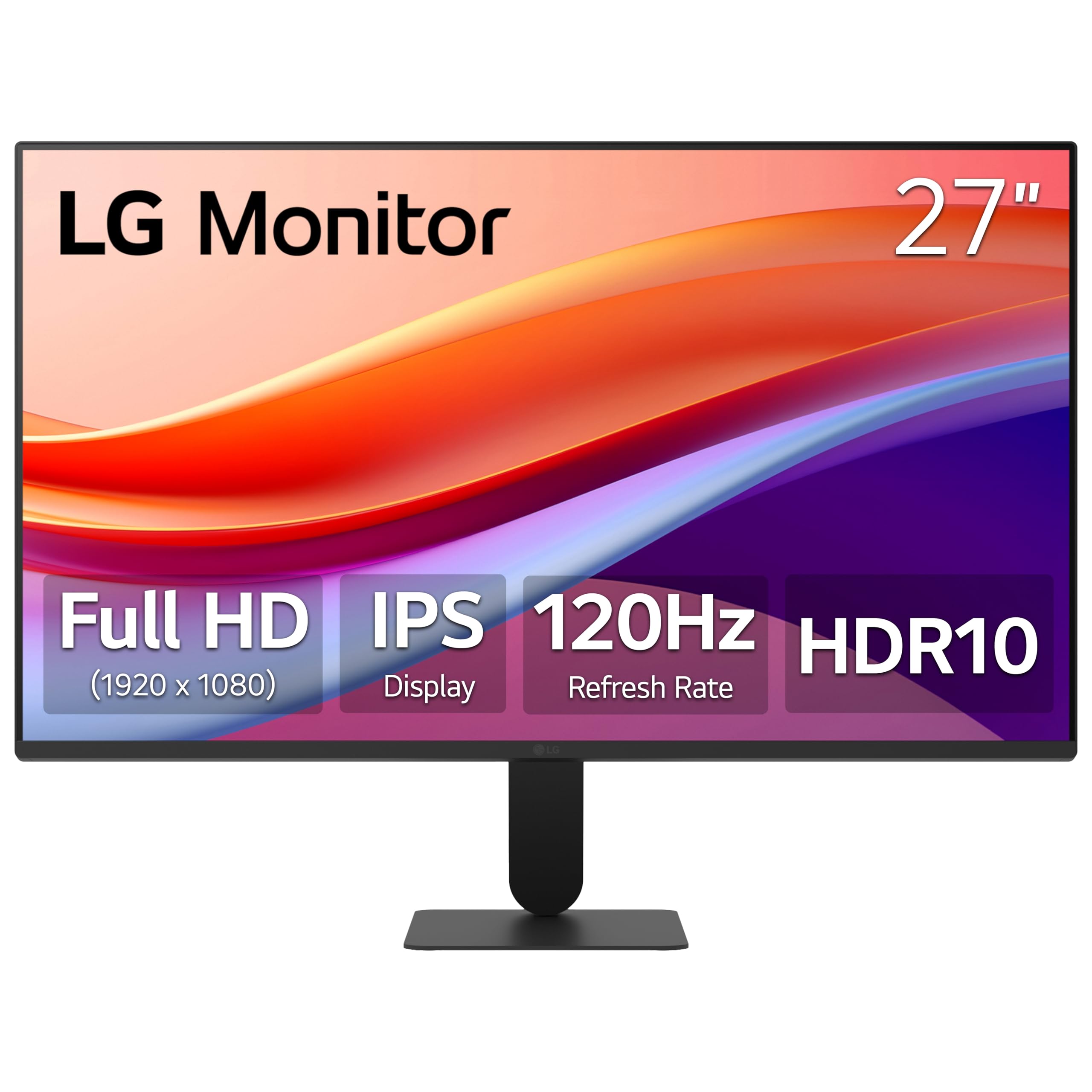 مانیتور کامپیوتر IPS 27 اینچی ال‌جی 27U411A-B با رزولوشن Full HD (1920 x 1080)، 120Hz، HDR10، حالت خواننده، فناوری ضد وقفه، پورت HDMI، پای استند نازک، رنگ مشکی