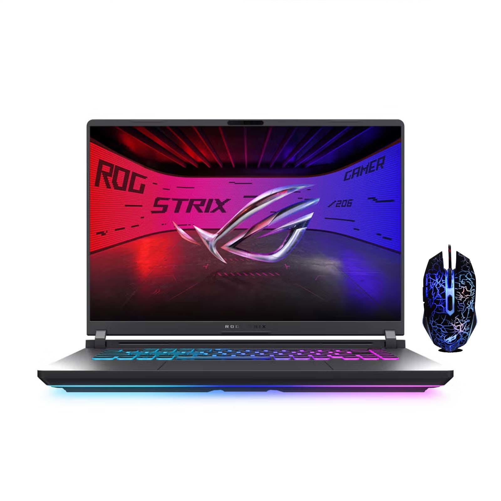 لپتاپ بازی ASUS ROG Strix G16 (2025)، صفحه نمایش 16 اینچی FHD+ 16:10 با نرخ تازه‌سازی 165Hz/3ms، کارت گرافیک NVIDIA GeForce RTX 5060 لپتاپ، پردازنده اینتل Core i7-14650HX، 16GB DDR5 | 2TB M.2 PCIe SSD | WiFi 7، ویندوز 11 Pro با ماوس طراحی شده ASUS ROG Strix G16 با 16GB DDR5 رم | 2TB حافظه جانبی SSD