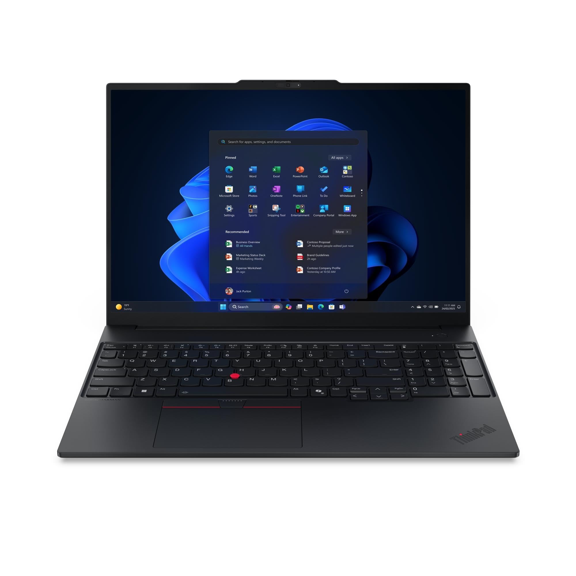 لنوو (ارتقاء یافته) لپ تاپ تجاری لپ تاپ ThinkPad E16 نسل 3، نمایشگر WUXGA 16 اینچی، پردازنده اینتل کور آلترا 7 255H، رم 16 گیگابایت DDR5، حافظه داخلی 512 گیگابایت SSD، گرافیک اینتل آرک، صفحه کلید پشتی (EU) با نور پس‌زمینه، رنگ مشکی