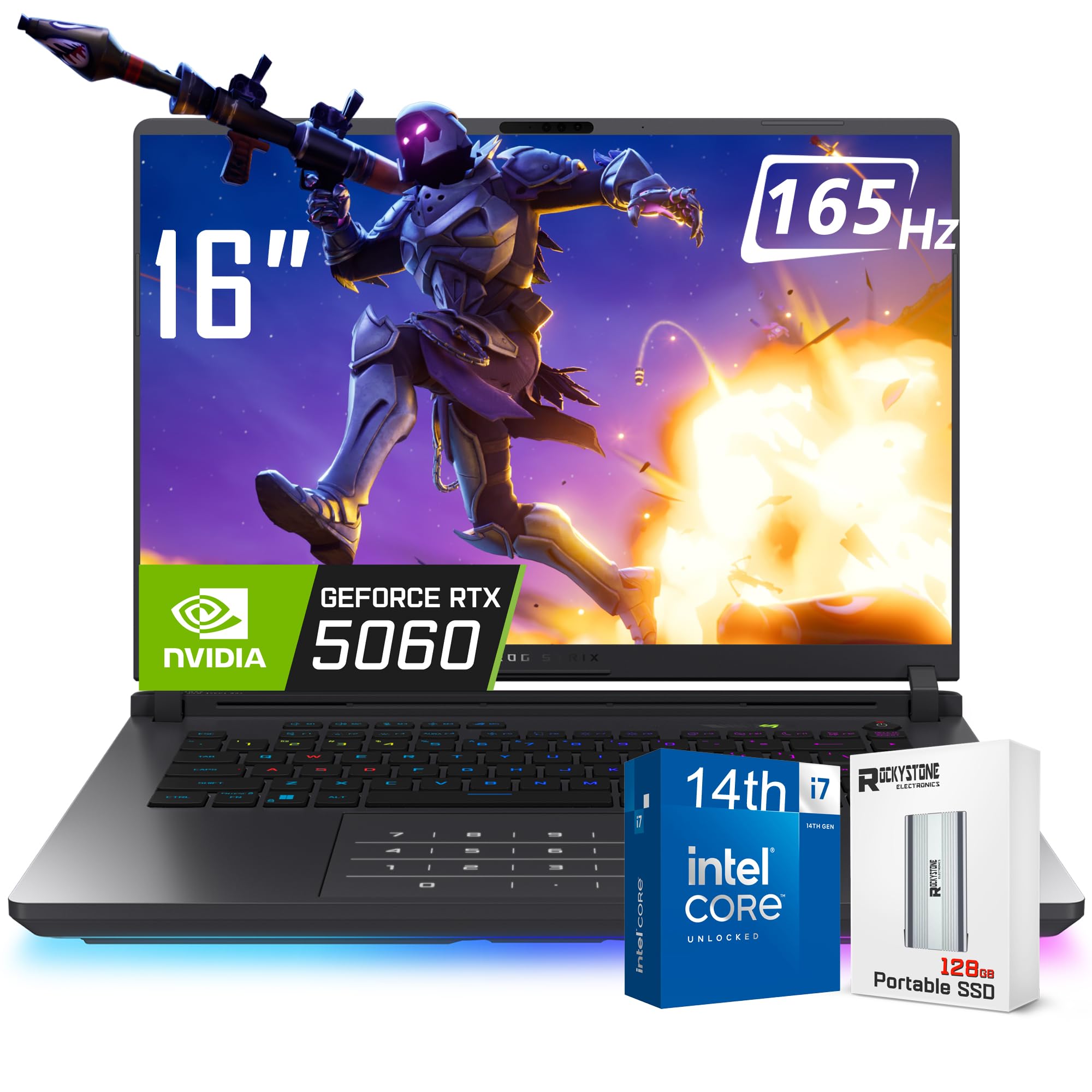 لپتاپ بازی ASUS ROG Strix G16، صفحه نمایش 16 اینچی 2K با فرکانس تازه 165Hz و زمان پاسخ‌دهی 3 میلی‌ثانیه، Core i7-14650HX (با عملکرد بیشتر از i9-13900H)، NVIDIA GeForce RTX 5060، Copilot، صفحه کلید با نورپردازی RGB، Wi-Fi 7، ویندوز 11 Pro، رنگ سیاه (16GB رم | 1TB حافظه داخلی SSD) ۱۶GB رم | ۱TB حافظه داخلی SSD ویندوز ۱۱ Pro | i7-14650HX