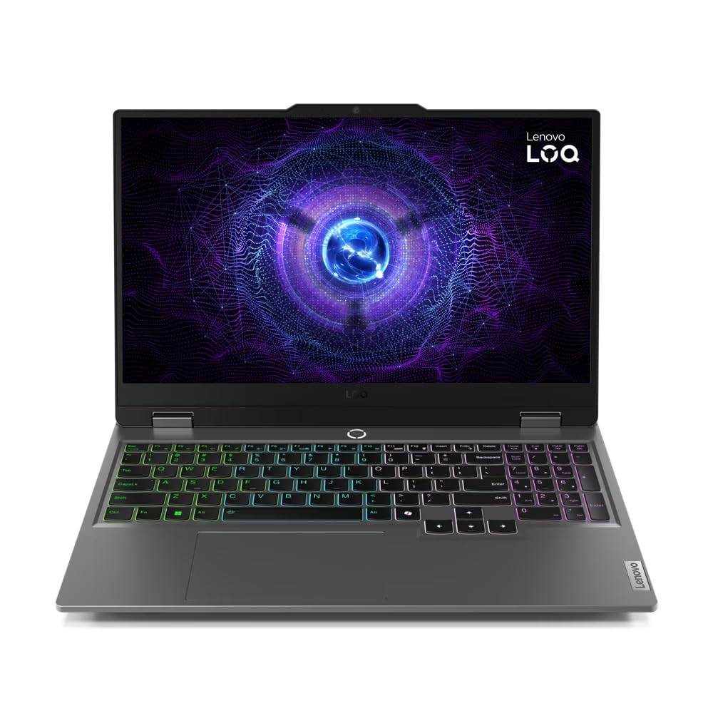 لپ تاپ بازی Lenovo (نسخه ارتقاء یافته) LOQ 15IRX9 - Intel Core i5-13450HX، صفحه نمایش 15.6 اینچی FHD با فرکانس 144Hz، کارت گرافیک RTX 3050 با حافظه 6GB، حافظه رم DDR5 24GB، حافظه داخلی 512GB SSD، تراشه AI LA1، صفحه کلید با نور پس زمینه، رنگ خاکستری لونا [83DV00UQPS]